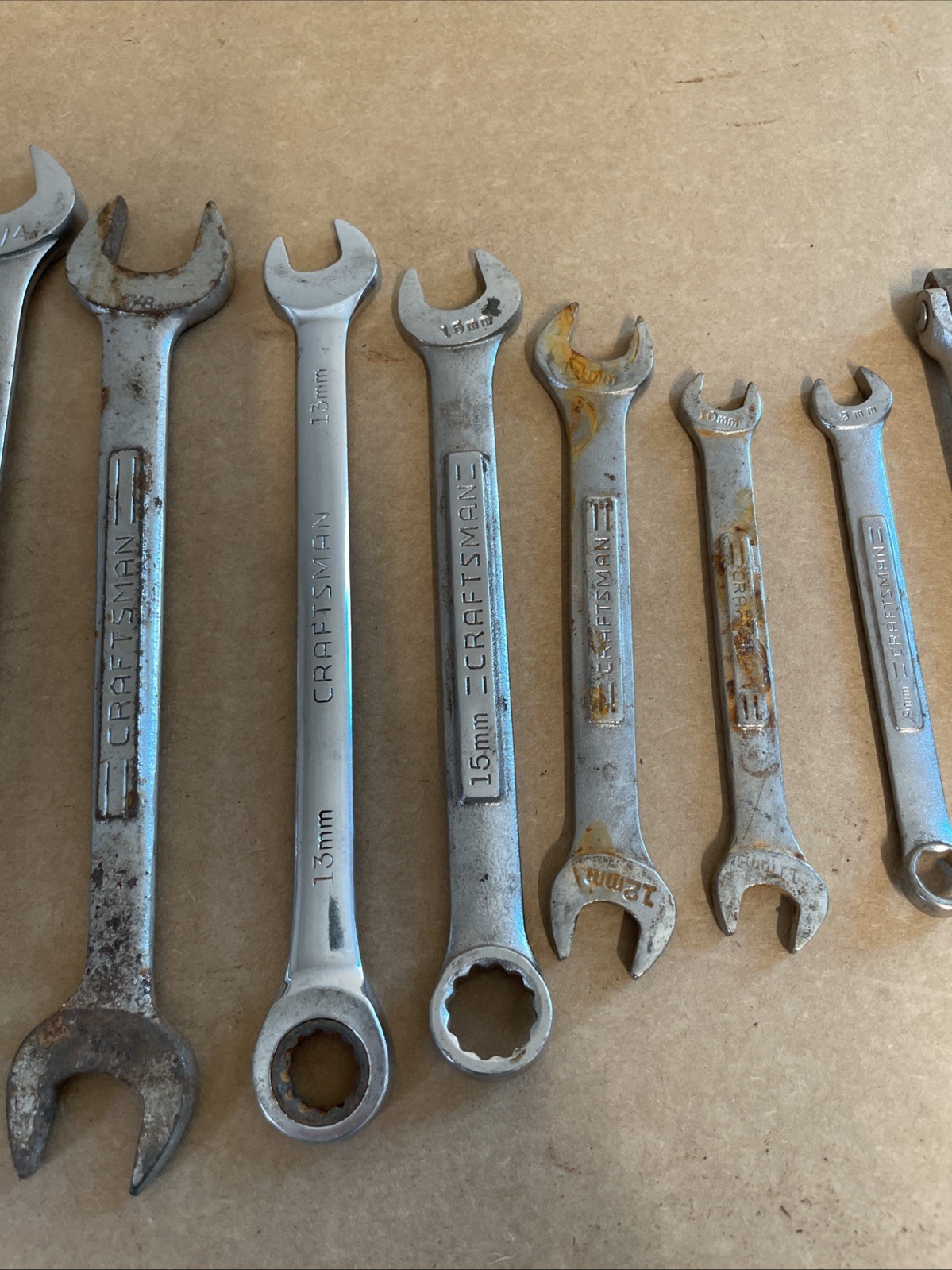 12 Vintage Craftsman Combination Wrenches Need Cleaning Assorted Lot