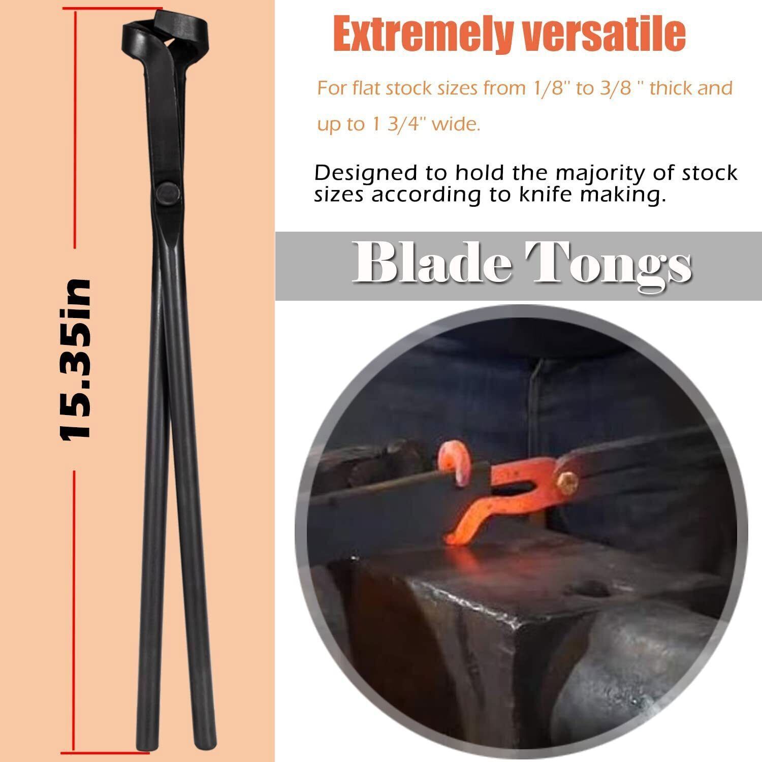 5Pcs Heavy Duty Blacksmith Tongs Tools Kit Fits Blacksmithing Knife Making Tongs