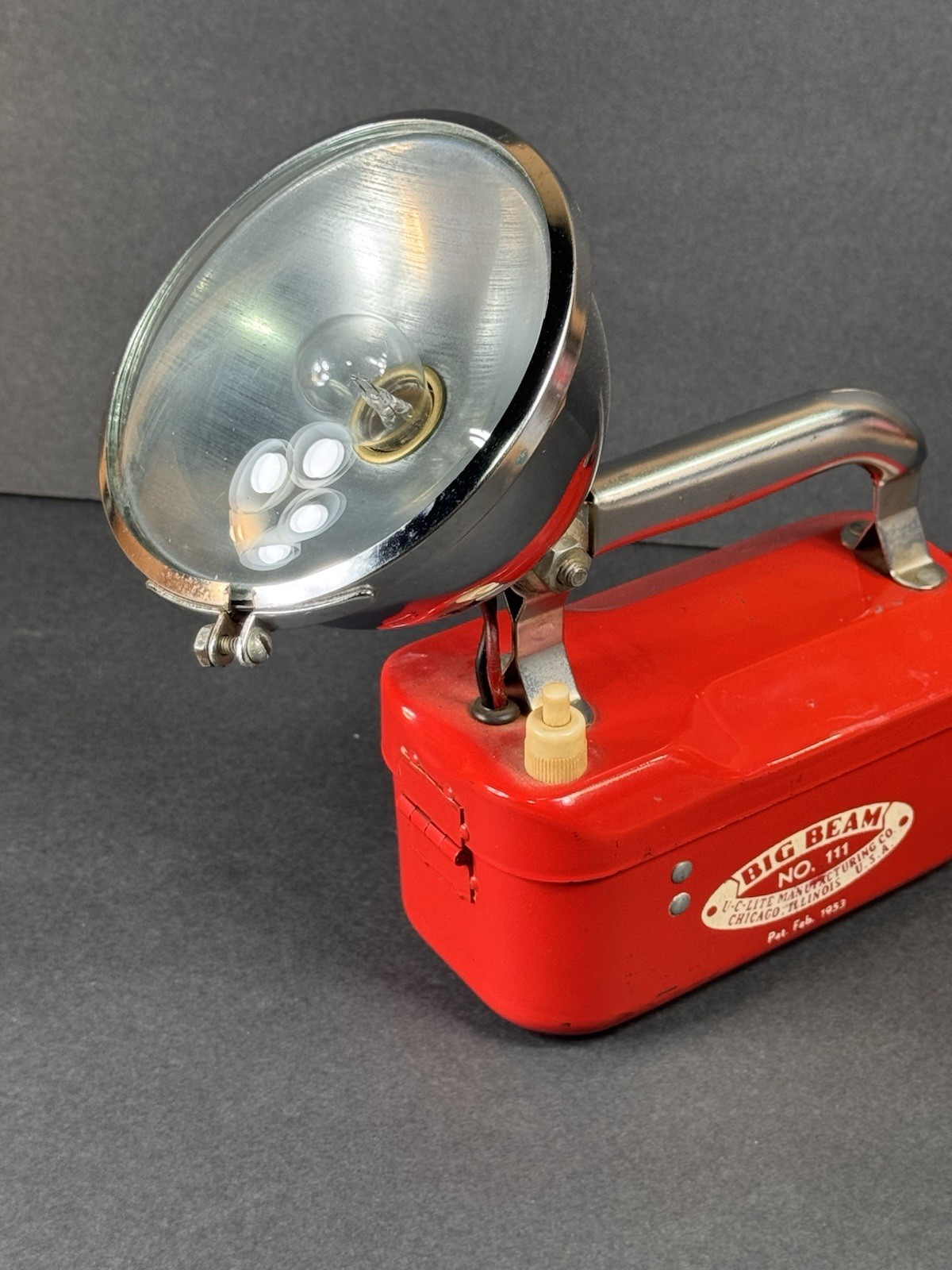 Vintage Big Beam No. 111 Flashlight Red Lantern Untested