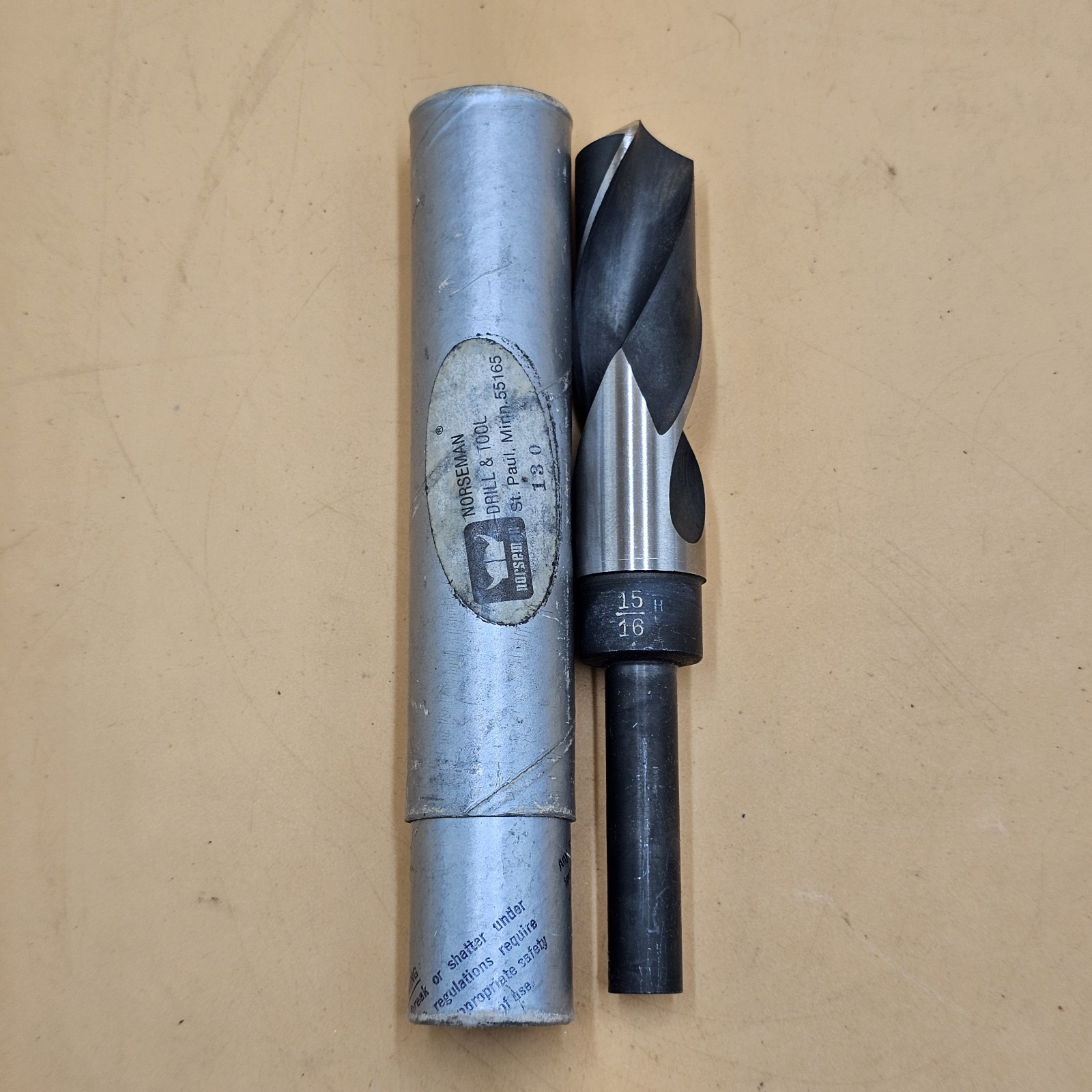 Vintage Norseman Drill & Tool 15/16″ HS Drill Bit 6″ Long Made In USA