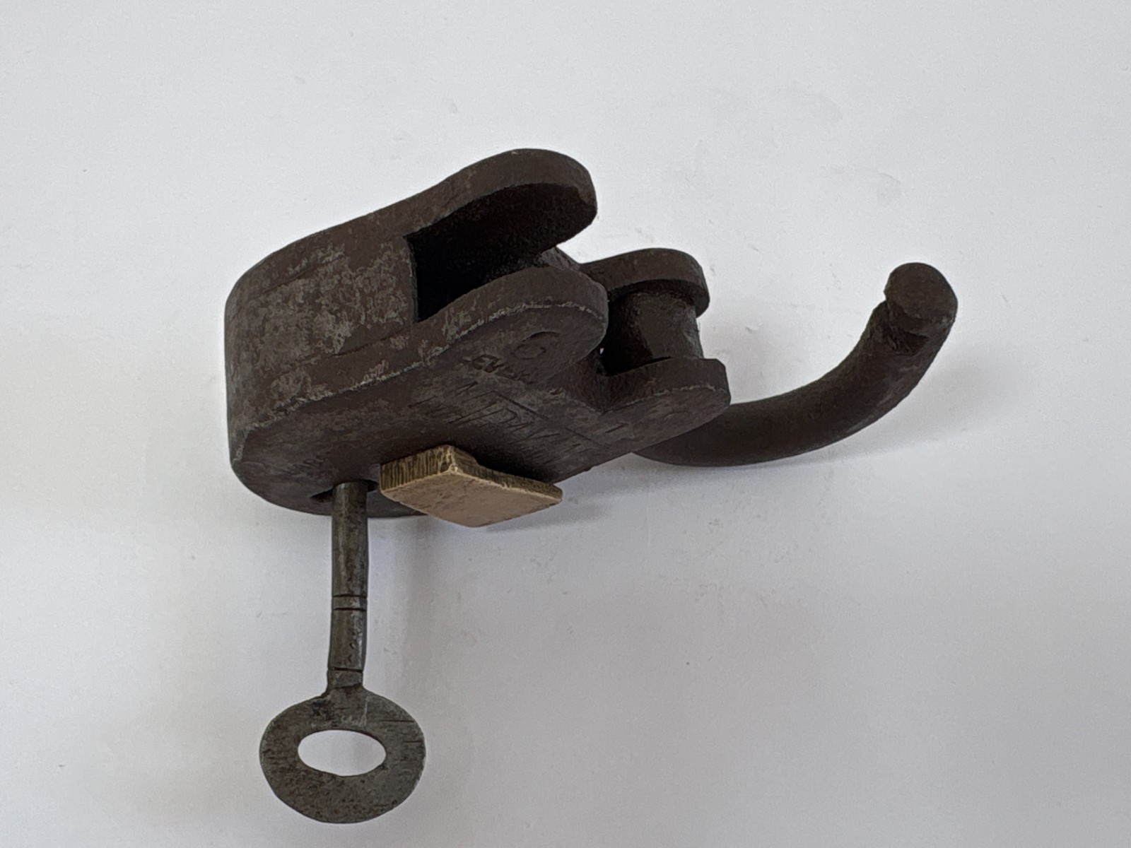 Vintage Brass Tag Iron Padlock Decorative Collectible Working Original Key