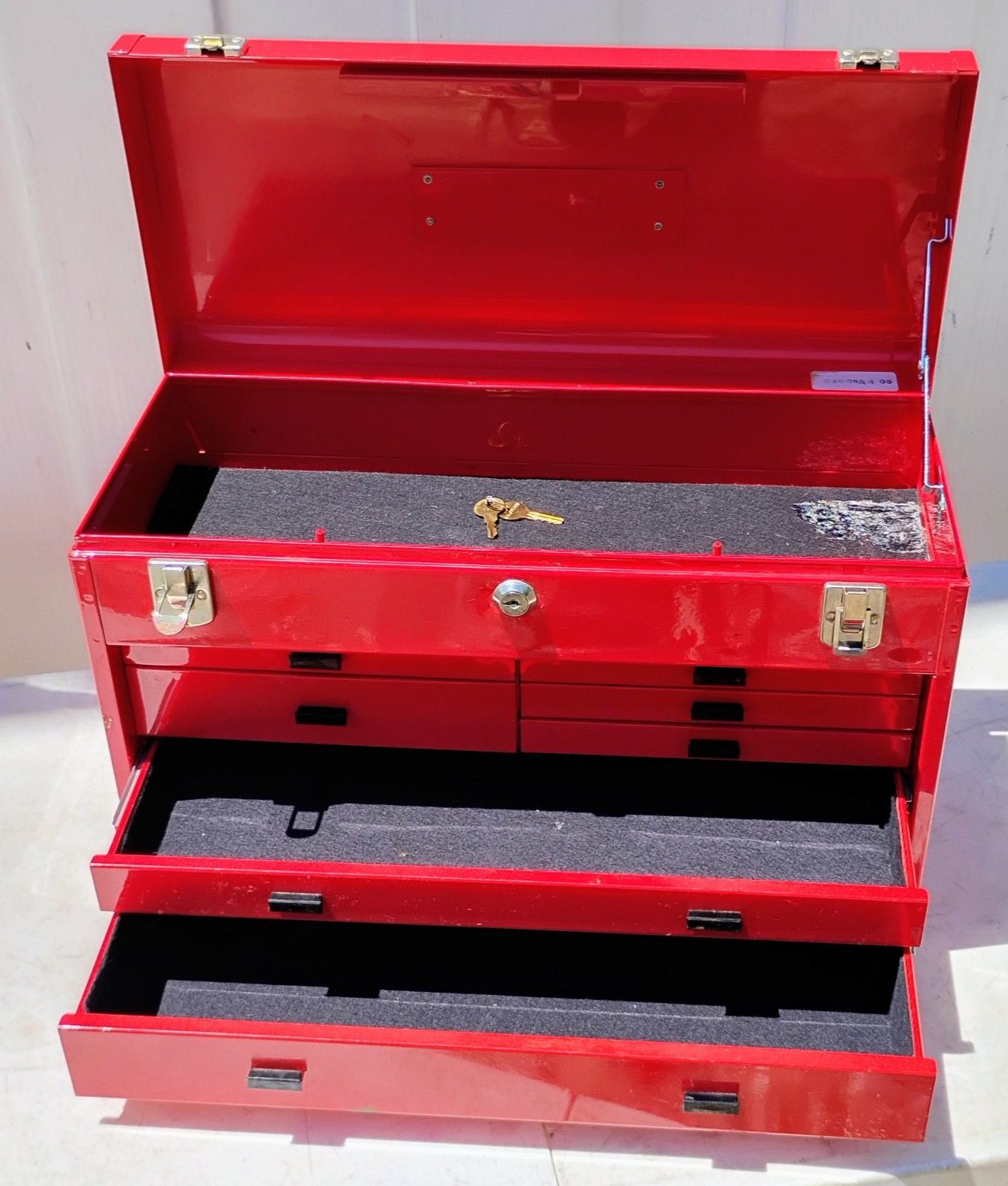 KENNEDY MACHINIST TOOL BOX RED 7 DRAWER MODEL 520 2 KEYS CHEST USA GOVT SURPLUS