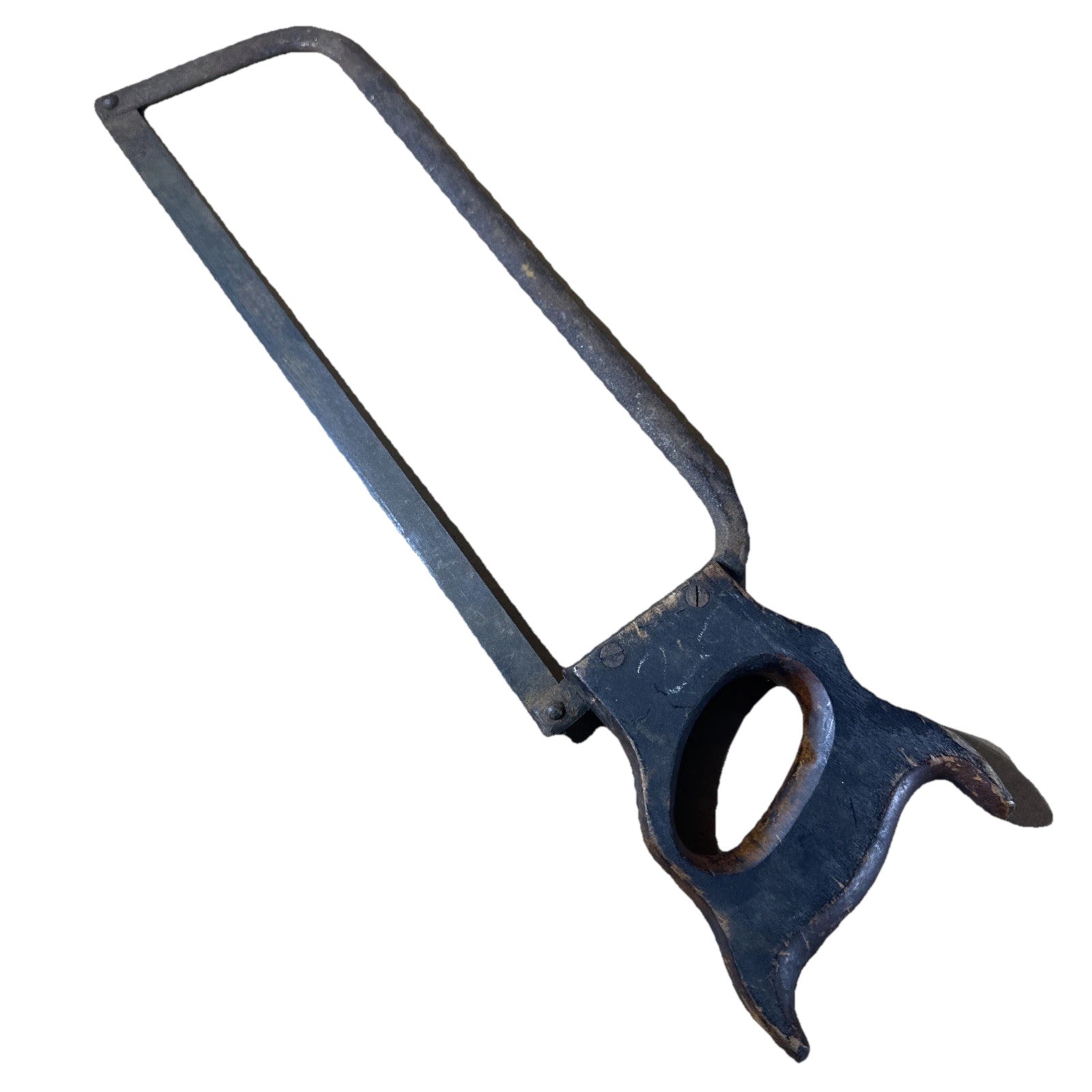 Vintage Saw Hack Saw Meat Saw Wood Handle 12″ Blade Primitive Farm Wood Steel