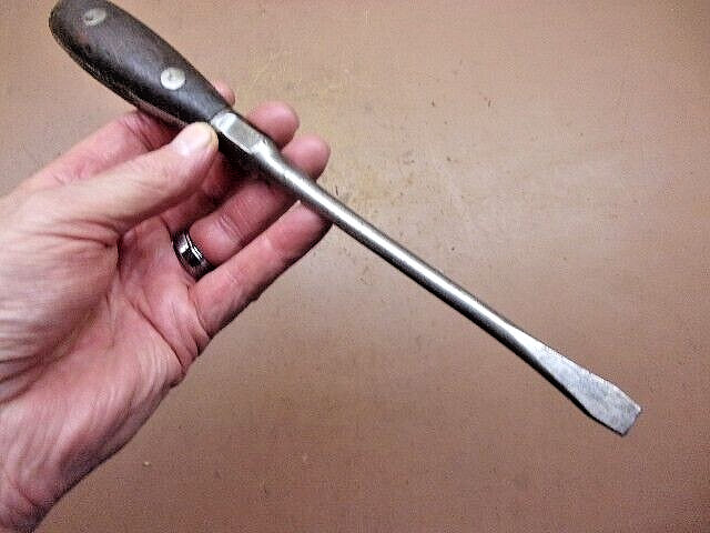 Vintage RYAN TOOL WORKS 11″ x 3/8″ Perfect Handle Screwdriver JJ Ryan USA Made
