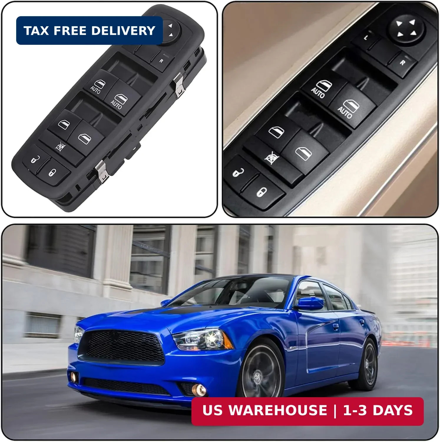 Power Window Switch Main Control Button Compatible with 2016-2018 Ram 1500 2500