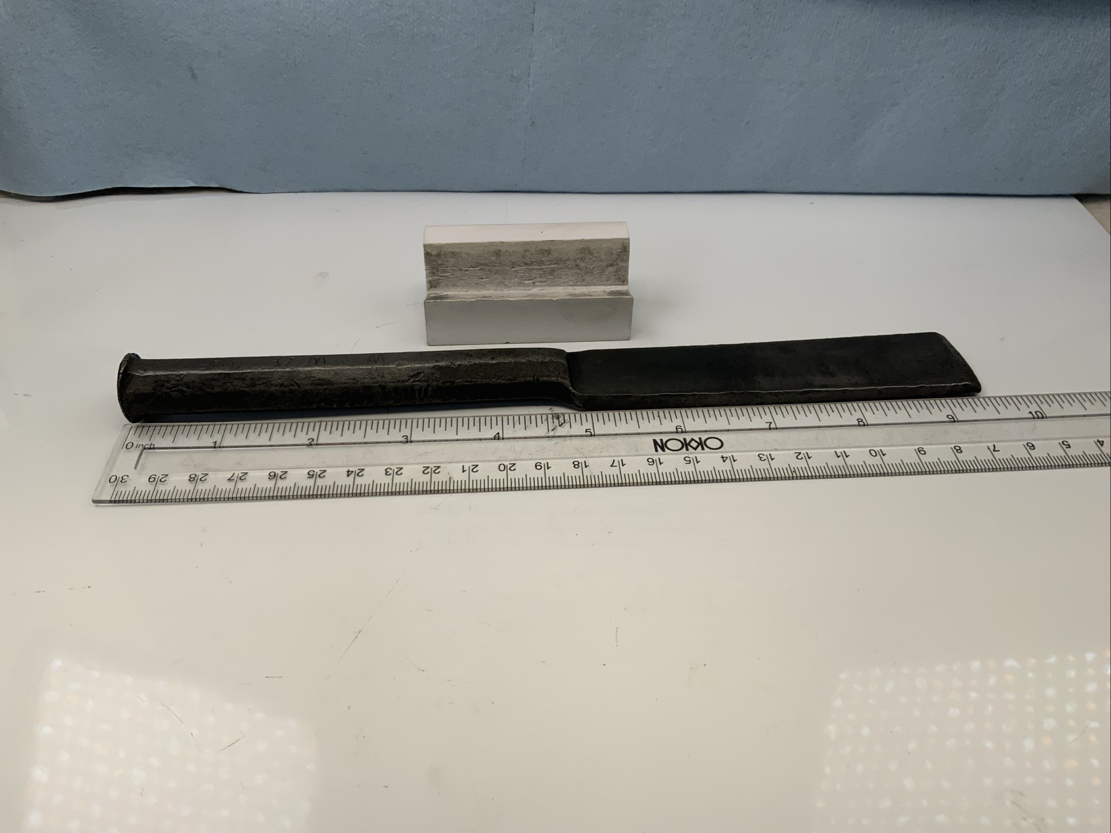 Steel Flat Chisel, 1in. Chisel, Hex Handle, Black Paint, Marked W WO