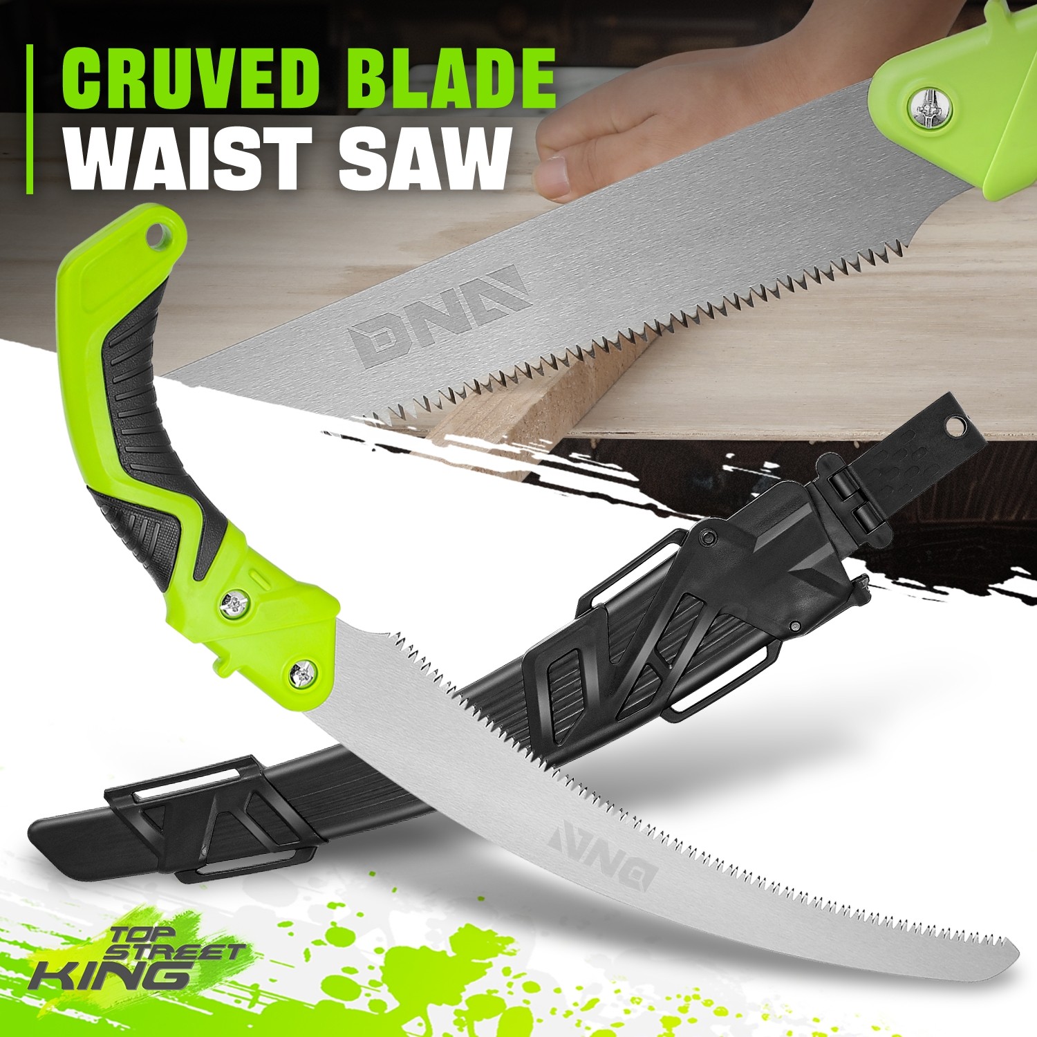 ABS & TPR Handles Carbon Steel Curved Blades Pruning Woodwork 15.5″ Waist Saw