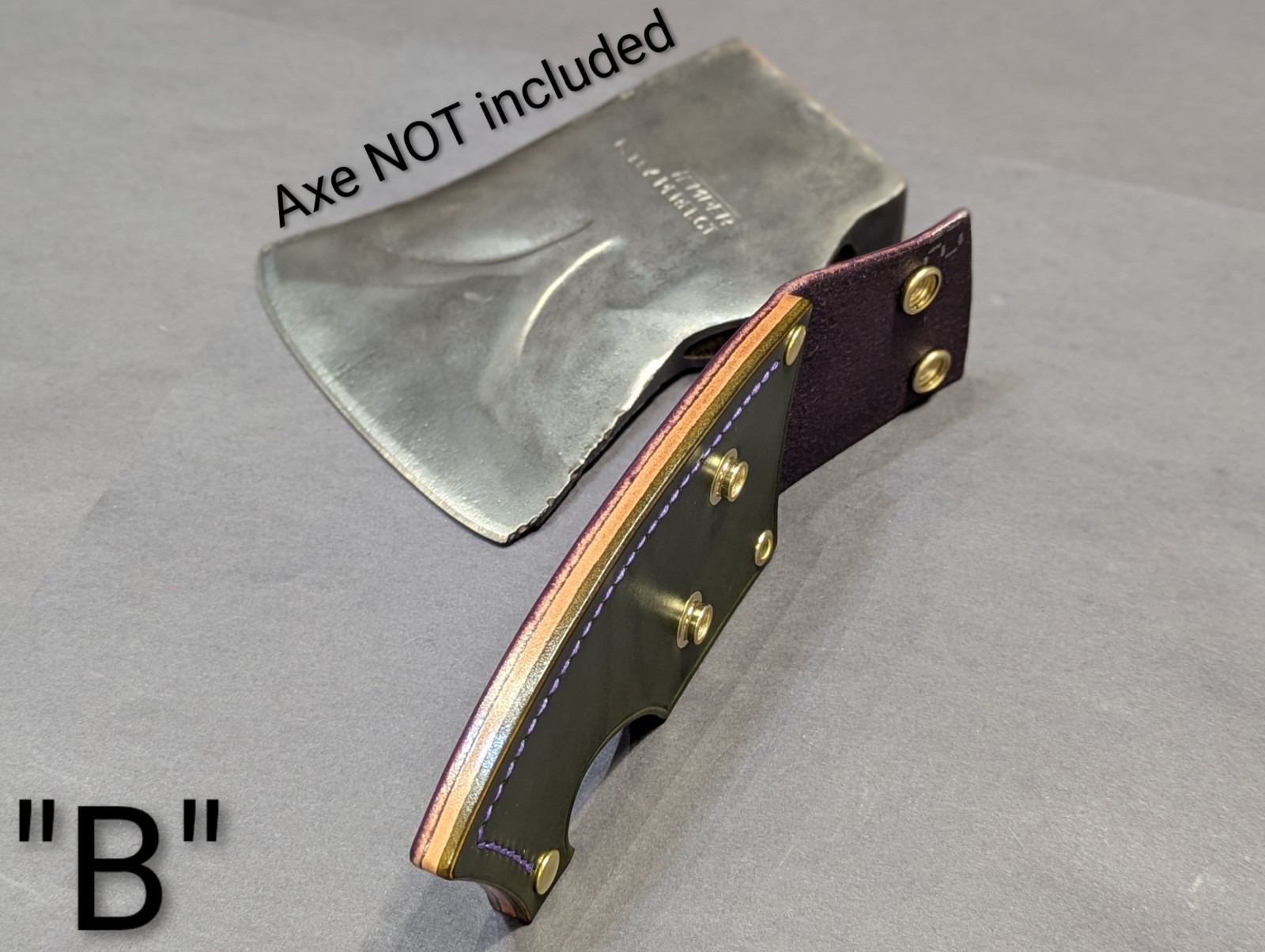 Vtg True Temper Kelly Perfect Jersey Axe Handmade Leather Axe Mask”Only”Read Des