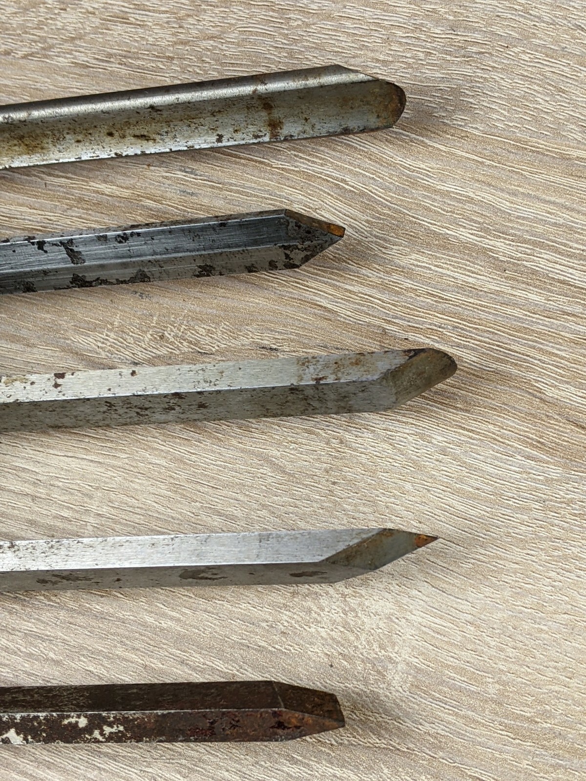 5 Craftsman Chisels Lathe Carving Tools. 2858, 2856, 2851, 2854, Illegible
