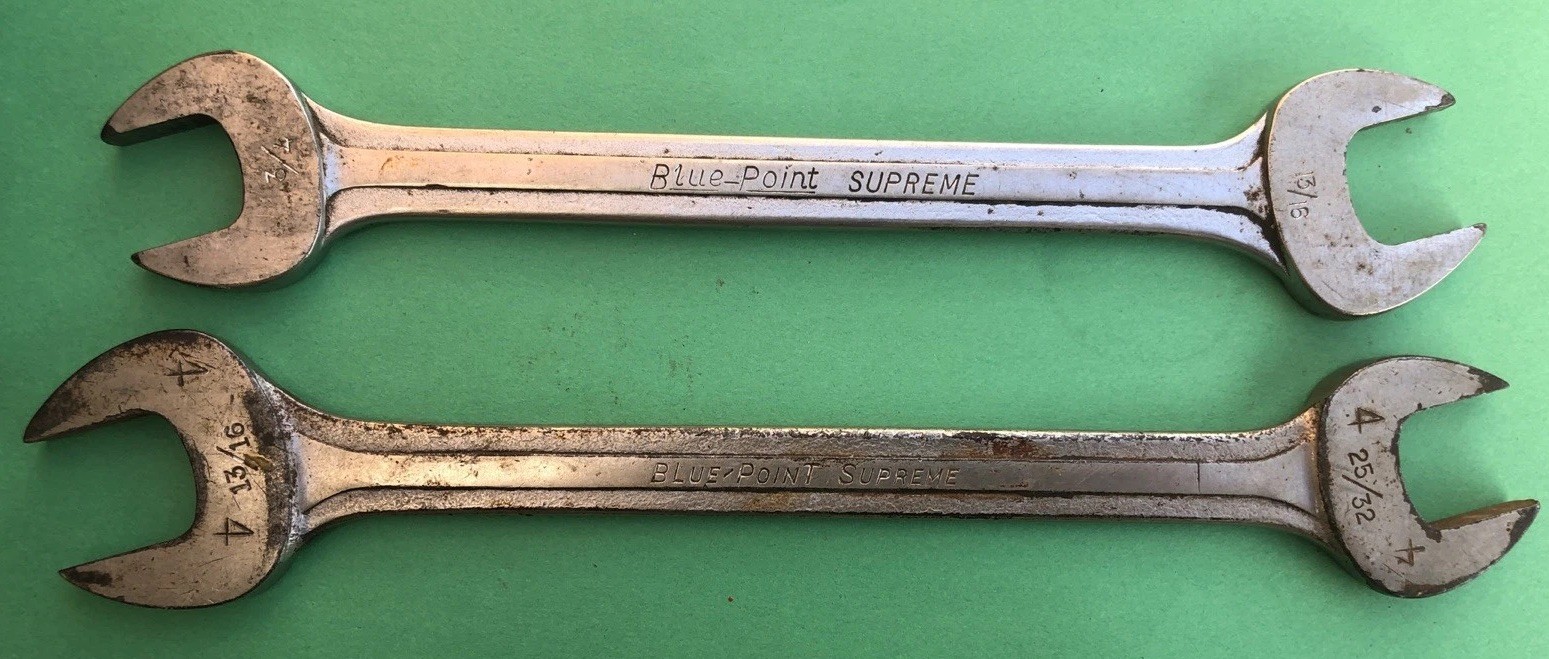 2 Piece Blue Point Supreme Open End Wrench Set 3/4, 13/16, 25/32 & 13/16 In. USA