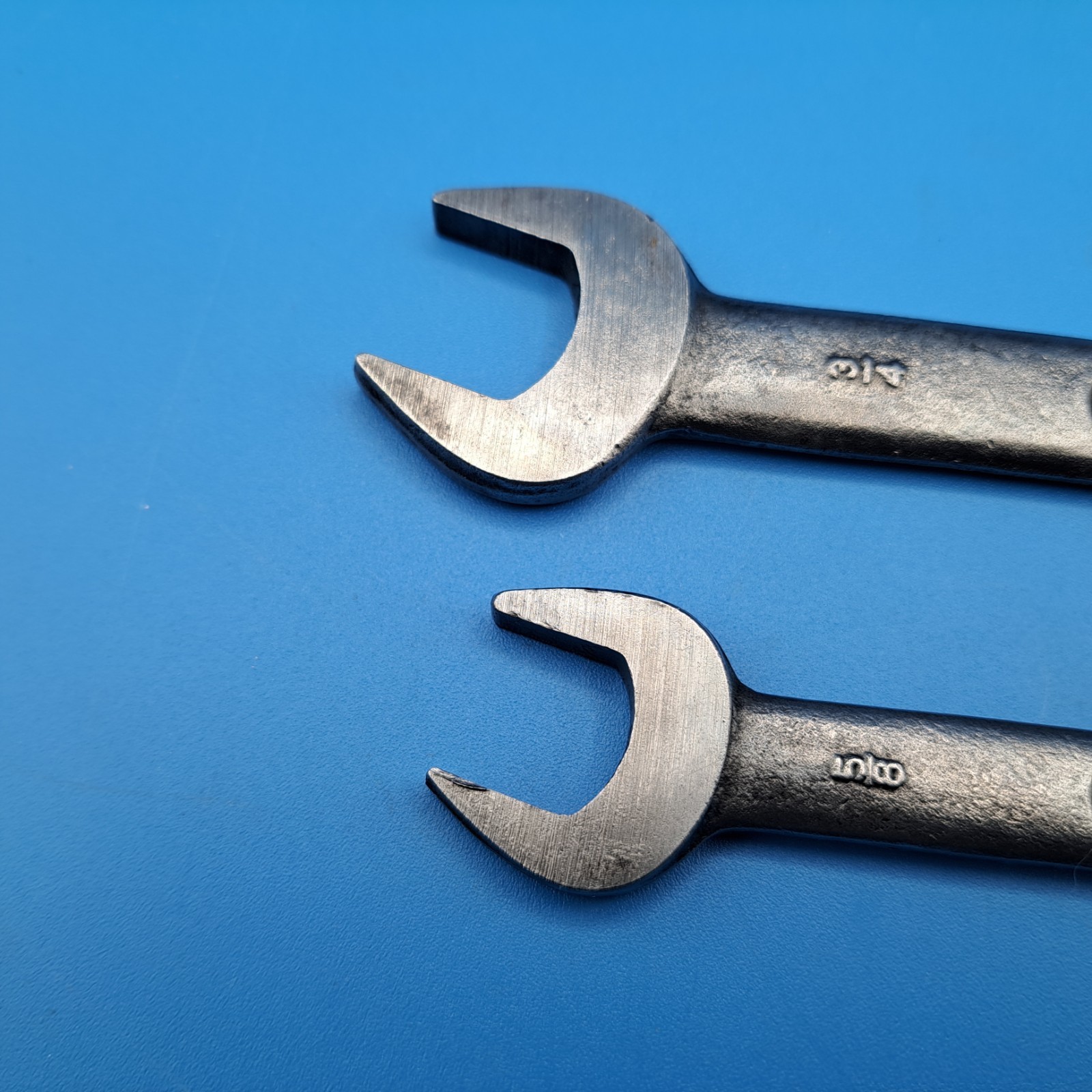 2 Vintage Dunlap 5/8 x 11/16″ & 3/4 x 7/8″ Open End Wrenches, V, Forged in USA
