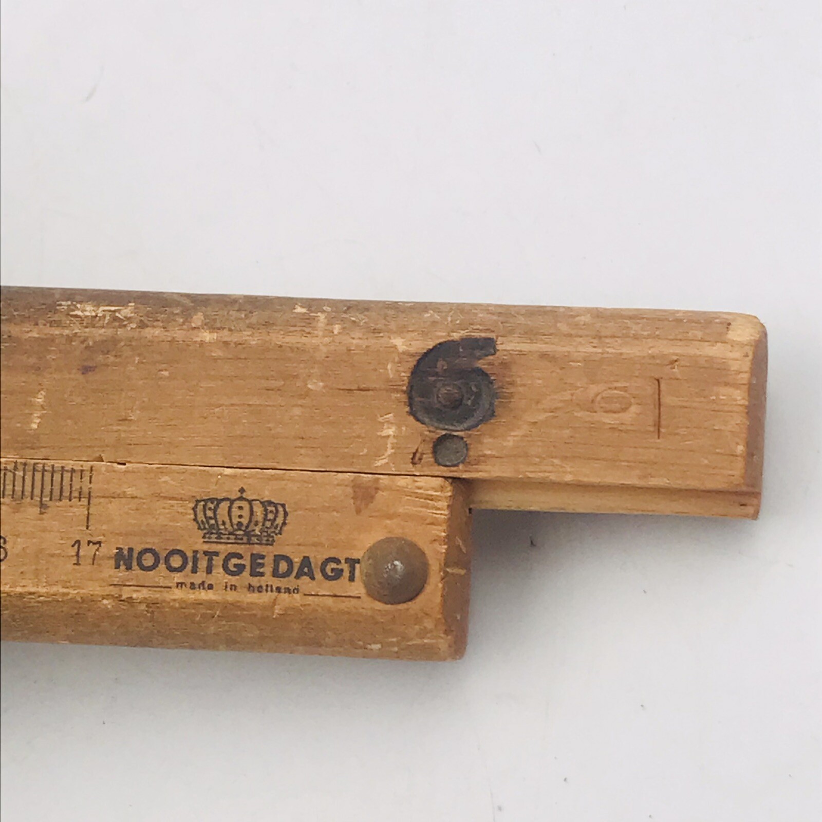 Vintage Nooitgedagt 17 cm Wood Adjustable Mortise Scribe Gauge Ruler 9″ Holland