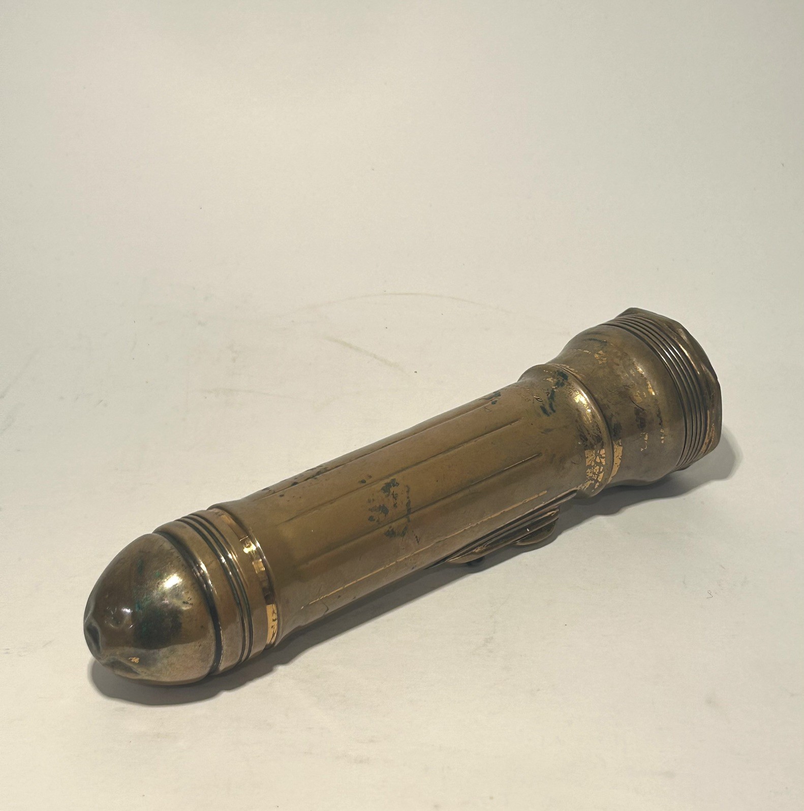 Copper Flashlight- Made by BOND- Solid 22k Copper- 1930’s Torpedo Style- 8 inch