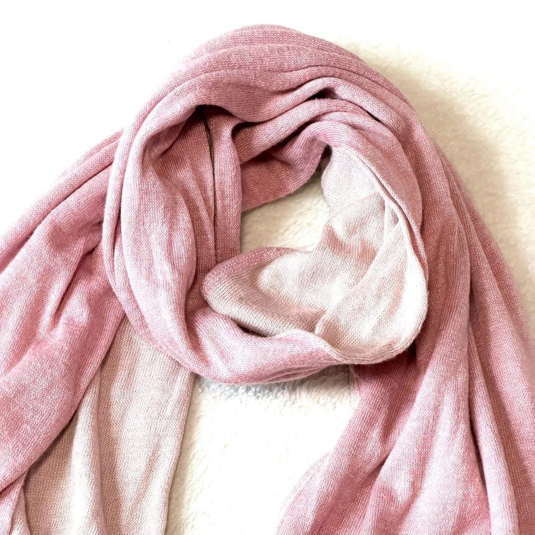 45R Gauze Scarf Snood Tricolor Pink 165cm x 33cm Used