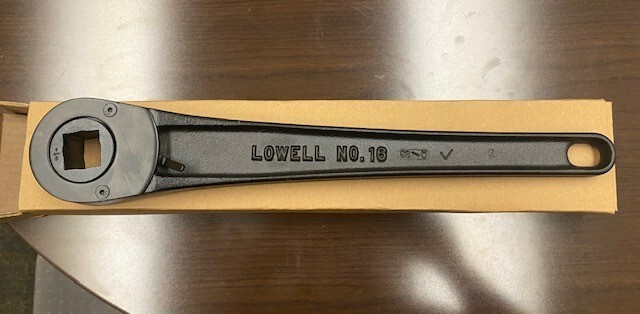 Lowell No 16 ratchet wrench, 1″ square drive