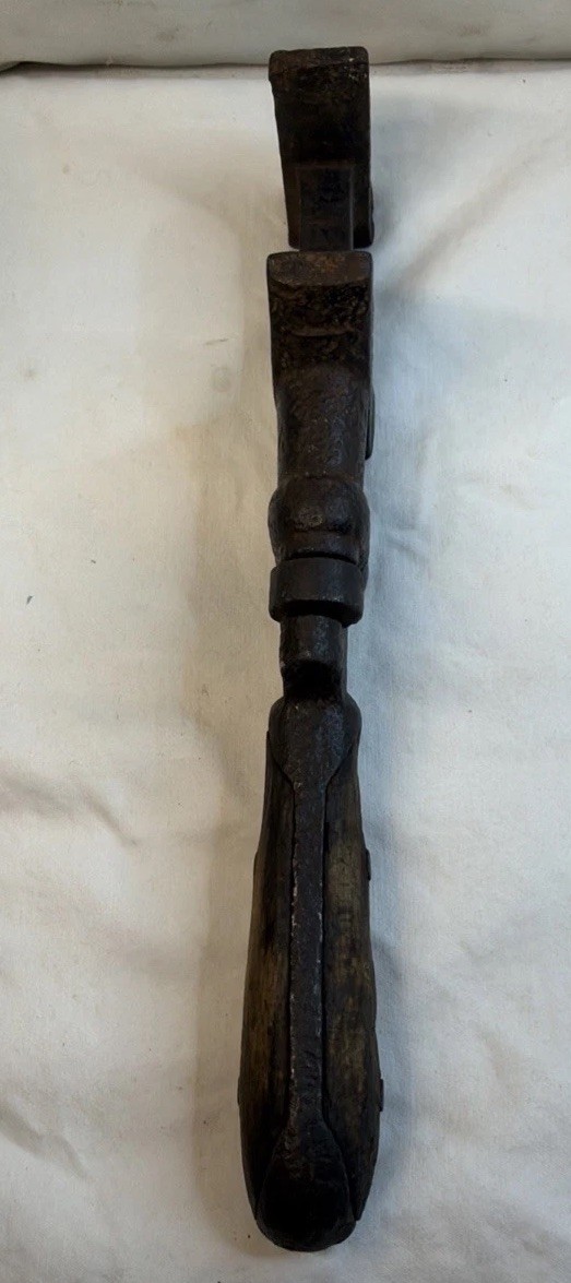 10″ Vintage Adjustable Pipe Wrench Wood Handle