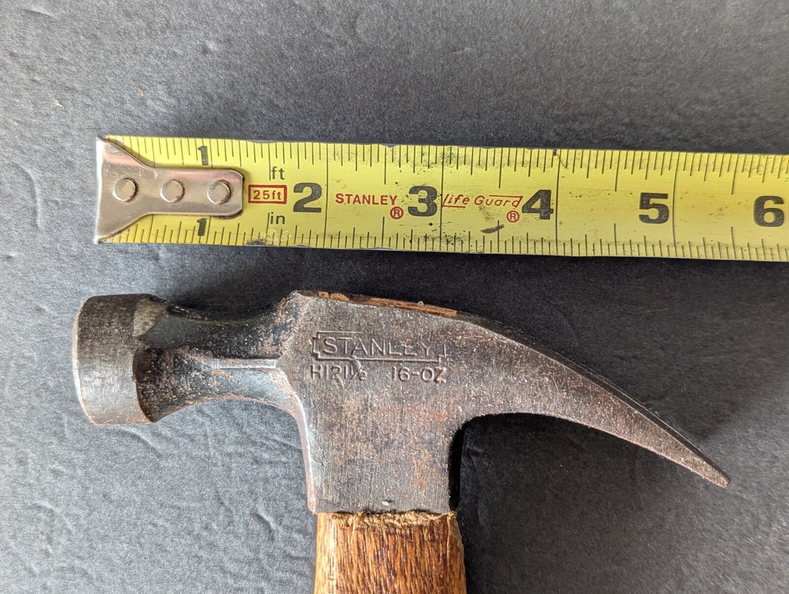 Vintage Stanley H121-1/2 Curved Claw 16 Ounce Hammer w/Wood Handle