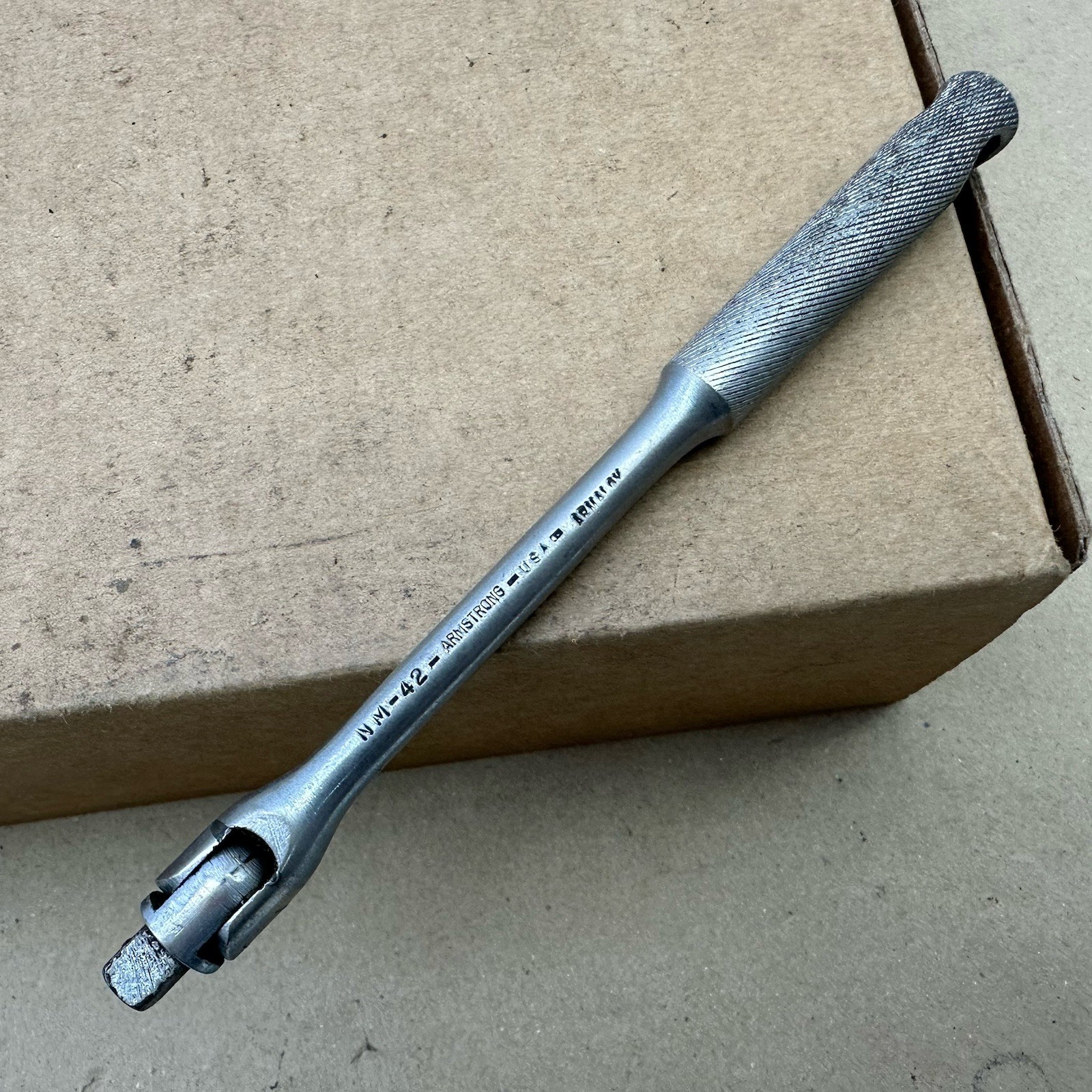 1950s Vtg 1/4″ Drive x 6″ Lgth ARMSTRONG – Armaloy ** Fine Breaker Bar NM-42 USA
