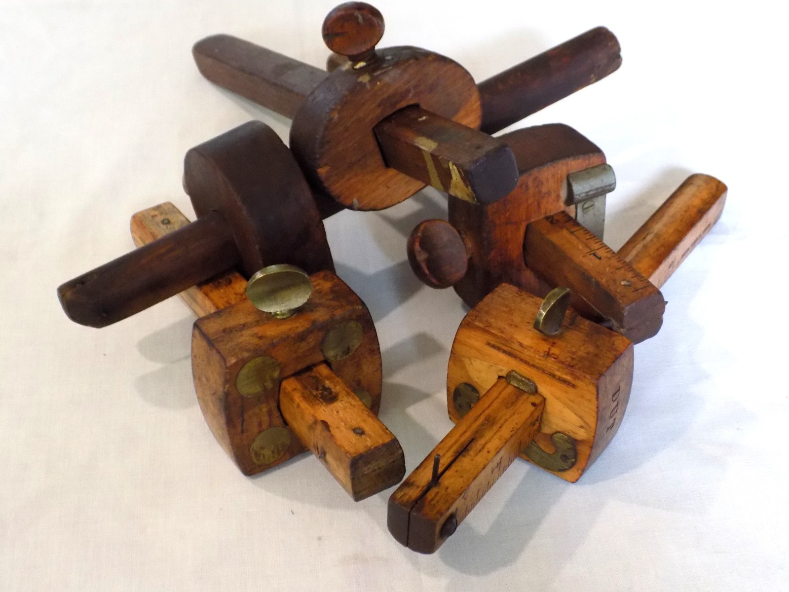 (Lot of 5) ~ Unusual CARPENTER WOOD SCRIBES~ Marking Gauge Tools ~ Inc. Pat 1872