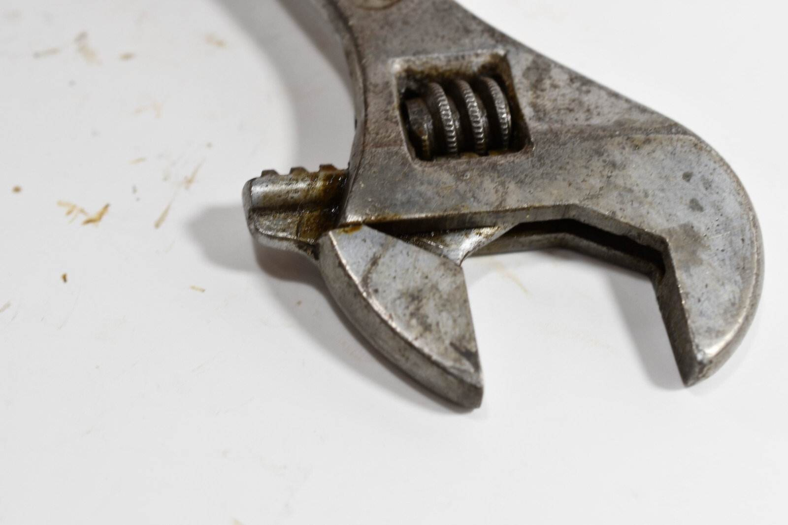 Vintage DIAMOND CALK & HORSESHOE 8” Adjustable Wrench, 9/16 box end USA M1428