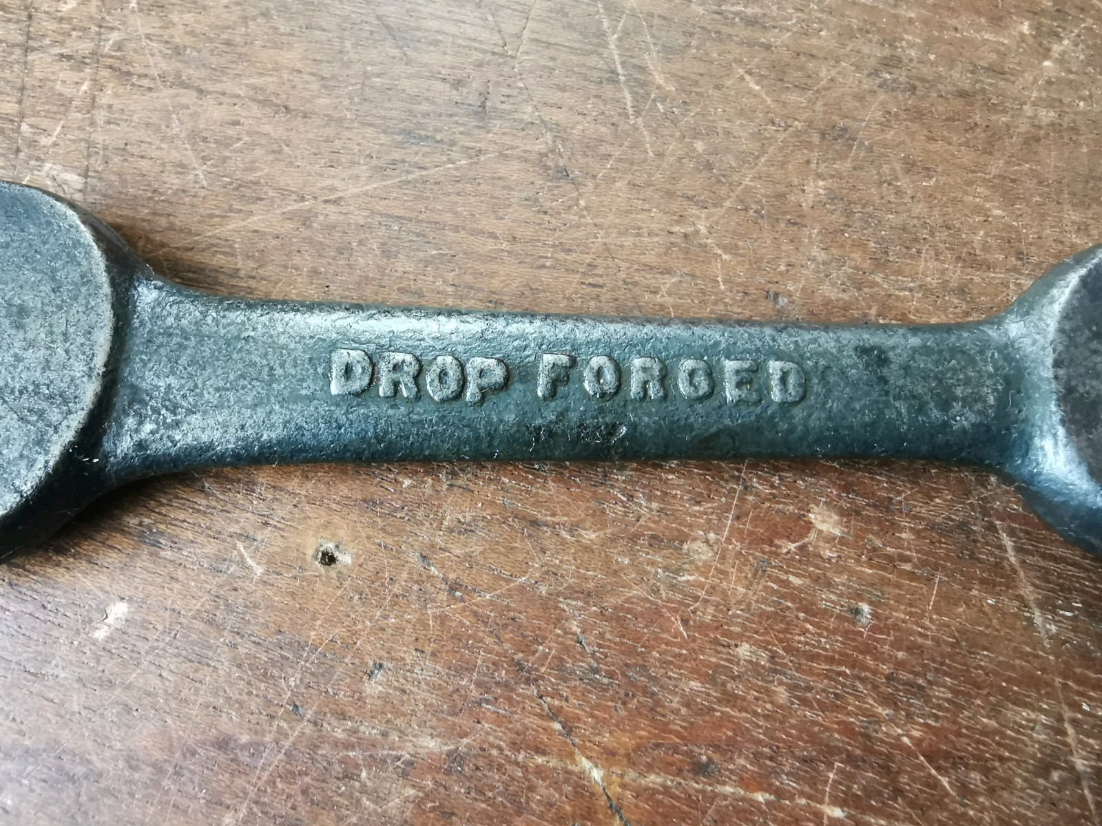Vintage Made In USA Spanner, 1/2AF X 7/16AF, 4 1/16″ long, no makers name.