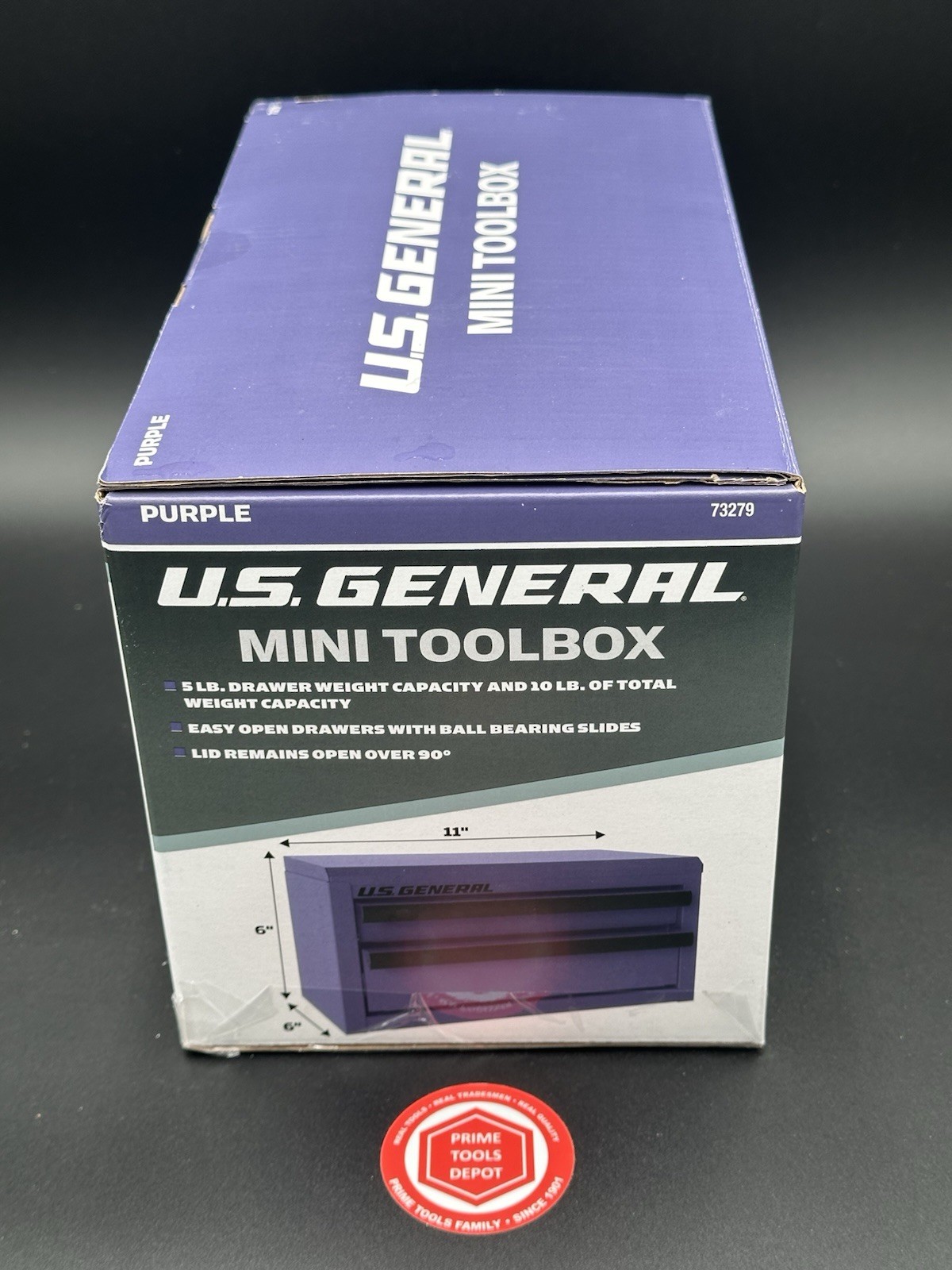 Mini Steel Toolbox, Purple, U.S. GENERAL, *BRAND NEW IN THE BOX* 73279