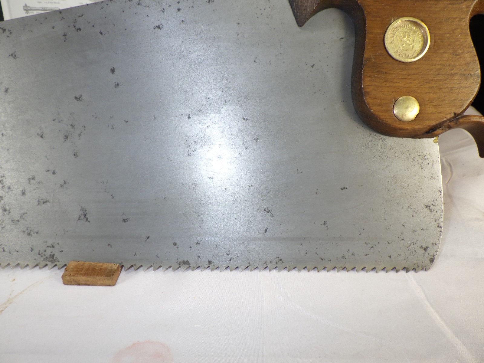 Disston #7, 26″, 5 1/2 ppi Rip Cut, 1878-79, Jointed, Sharpened, INV 1503