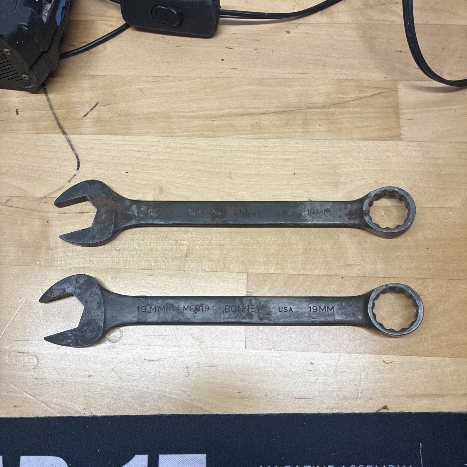 Bonney MEB19 18mm Vintage USA Combination Wrench X2