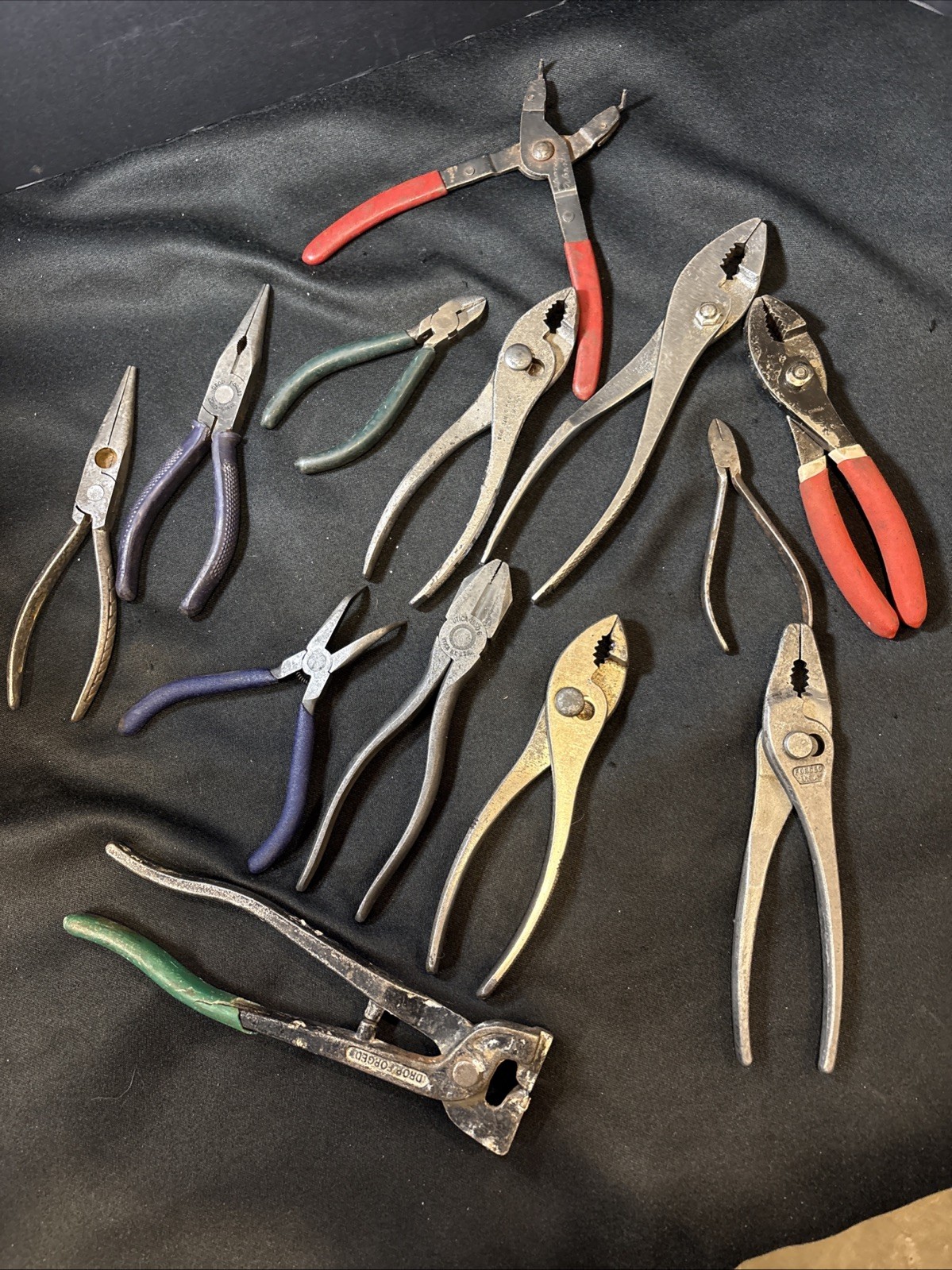 Lot 13 Vintage Pliers Made In USA Japan Etc. Assorted Brands High Quality Steel