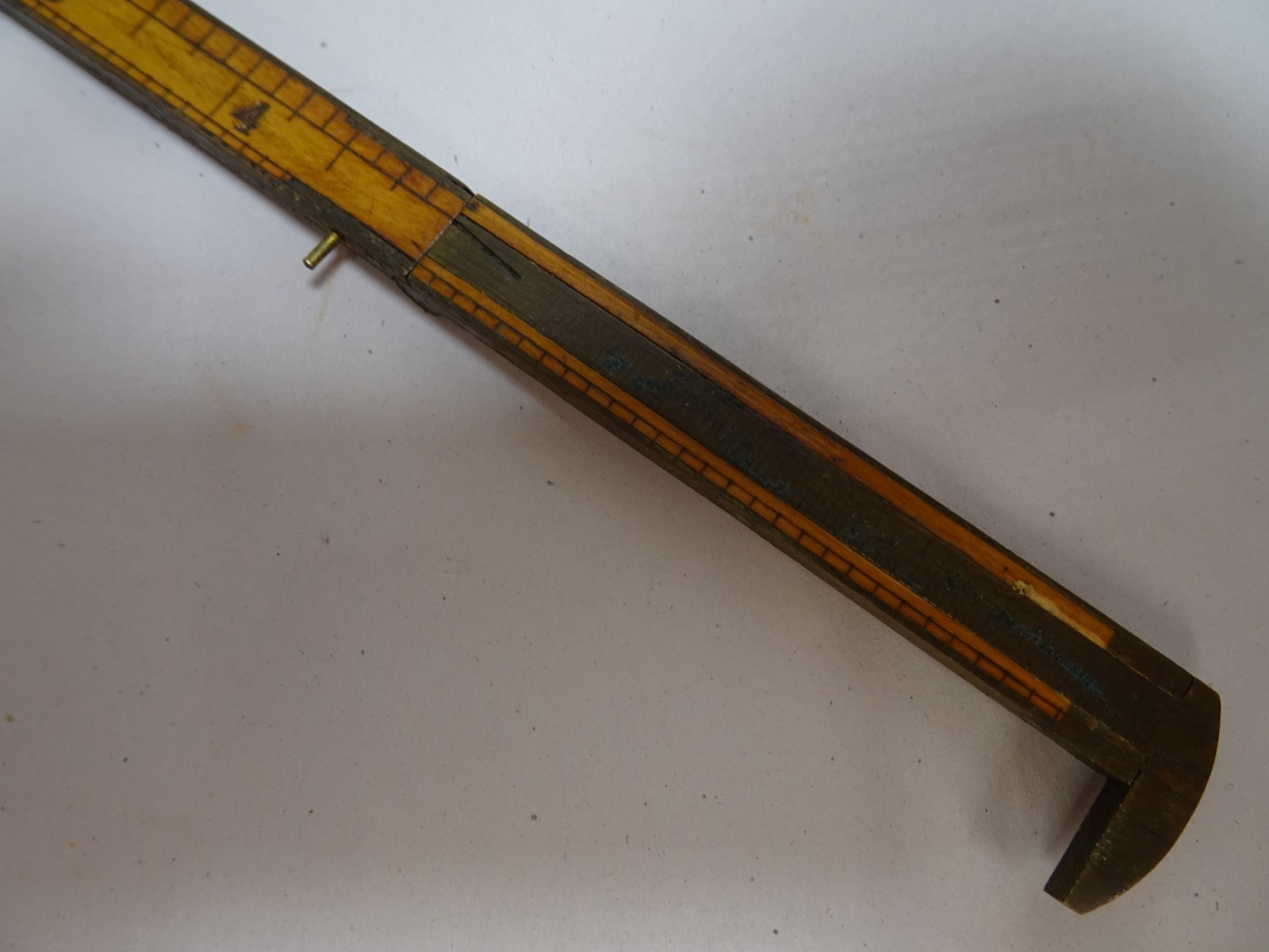 Upson Nut Company 32 1/2 Folding Wooden Ruler Rule 4-Fold w Sliding Caliper