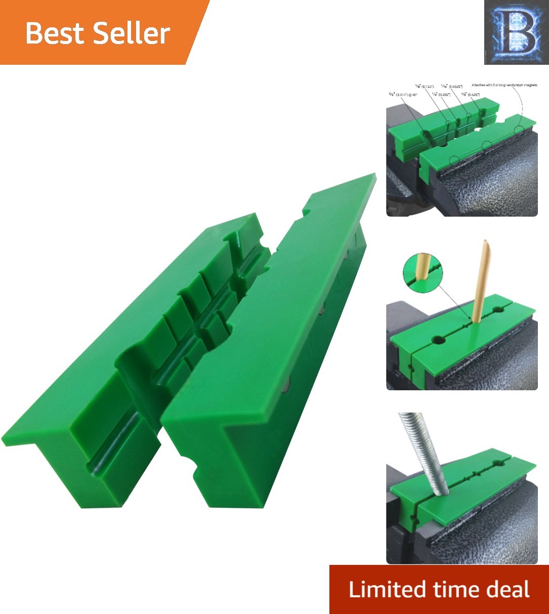 6″ Non-Marring Nylon Vise Jaws for Bench Vise – Easy Magnetic Installation