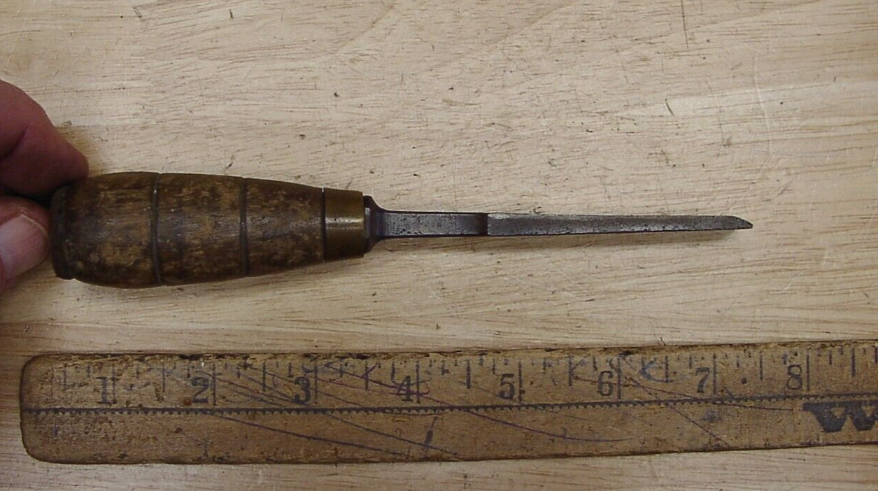 Vntg New Haven Edge Tool Tang Firmer Chisel,9/16″ X 3-7/8″,W/2-15/16″ Wood Hndl