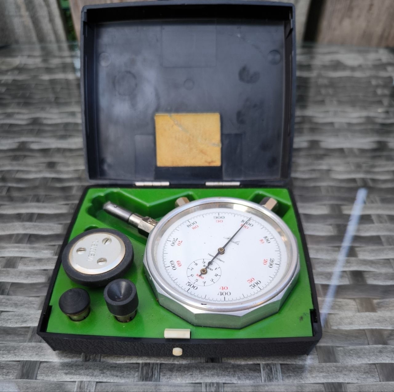 Hasler Bern Mechanical Revolution Counter 10000 RPM Swiss Boxed Vintage