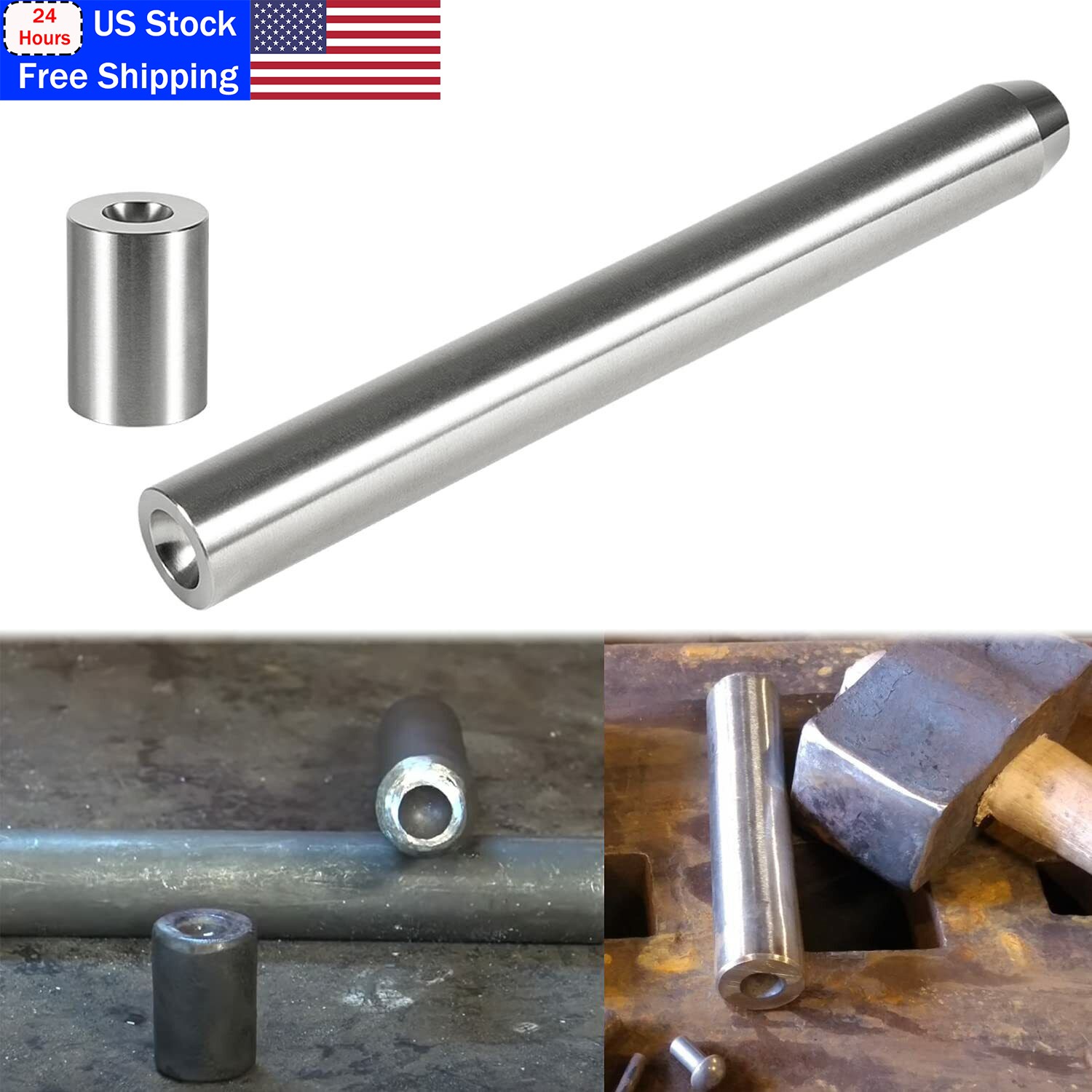 Blacksmith Rivet Doming Set Tool For Factory Formed 1/2 inches Round Head Rivets