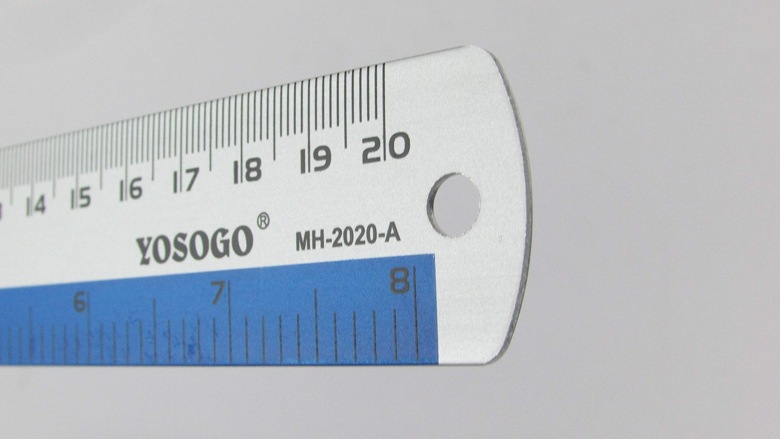8 Inch / 20 cm Assorted Color Aluminum Ruler in Inch and CM Scale with Hangin…