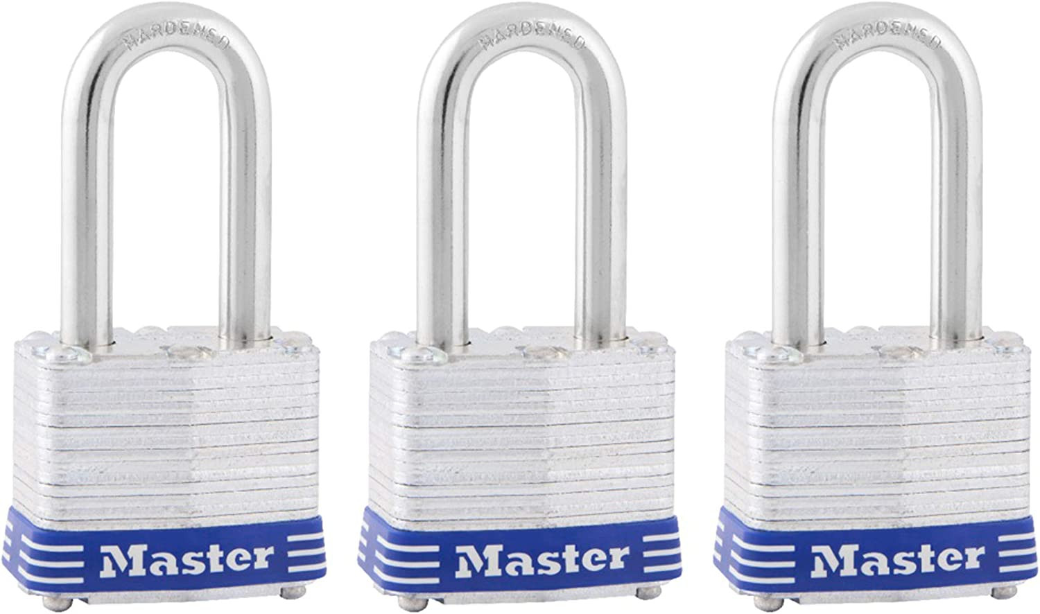 Master Lock Outdoor Padlocks, Lock Set with Keys, Keyed Alike Padlocks with Long