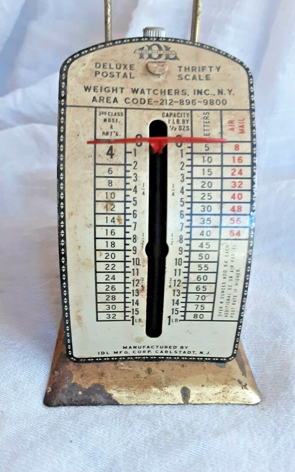 IDL POSTAL LETTER SCALE USPS VINTAGE MFG CARLSTADT NJ WEIGHT MEASUREMENT SCIENCE
