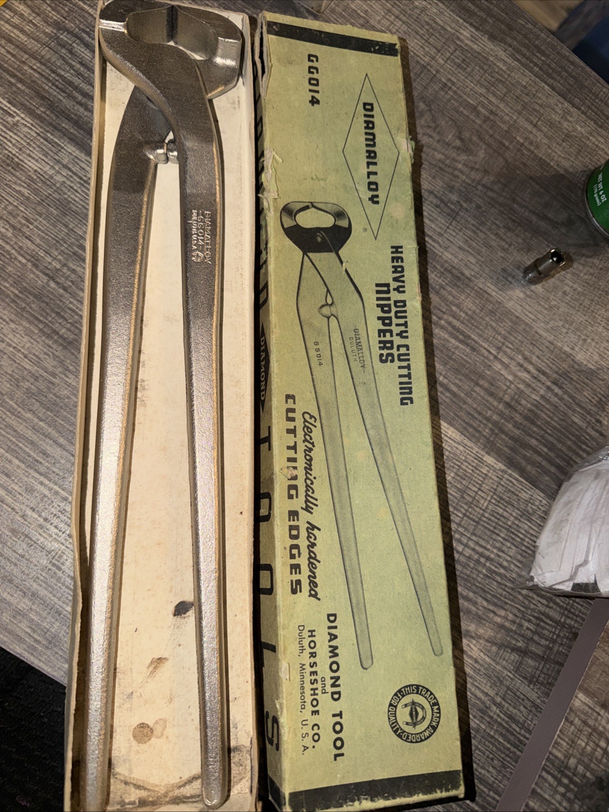 Diamond Tool & Horseshoe Co USA Diamalloy Rare Nos 14” End Nipper Minty GG014