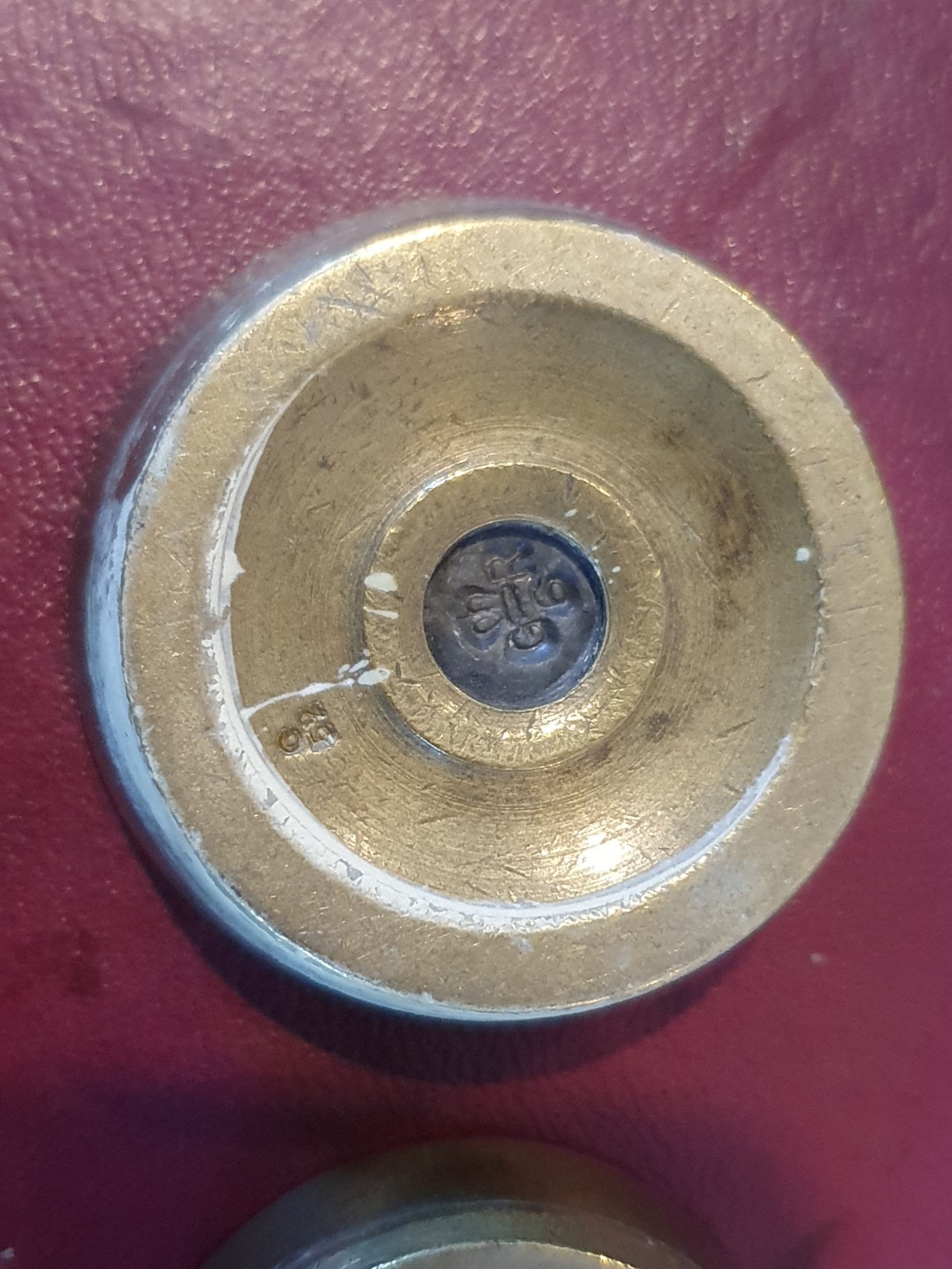 Antique brass Troy weights 10 5 3 2 1oz ER stamped gold trade nesting weights