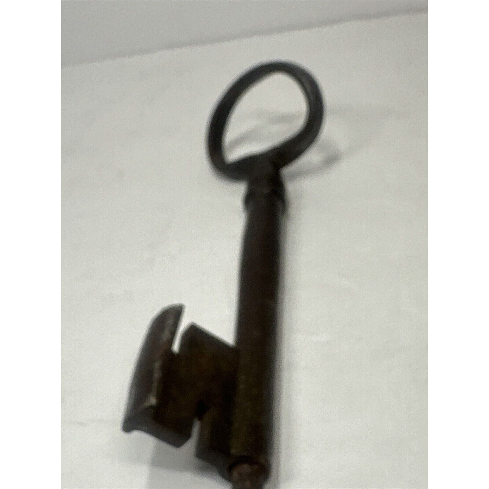 Large Early Antique Wrought Iron Skeleton Key 7 Inch Hand Forged Farmhouse