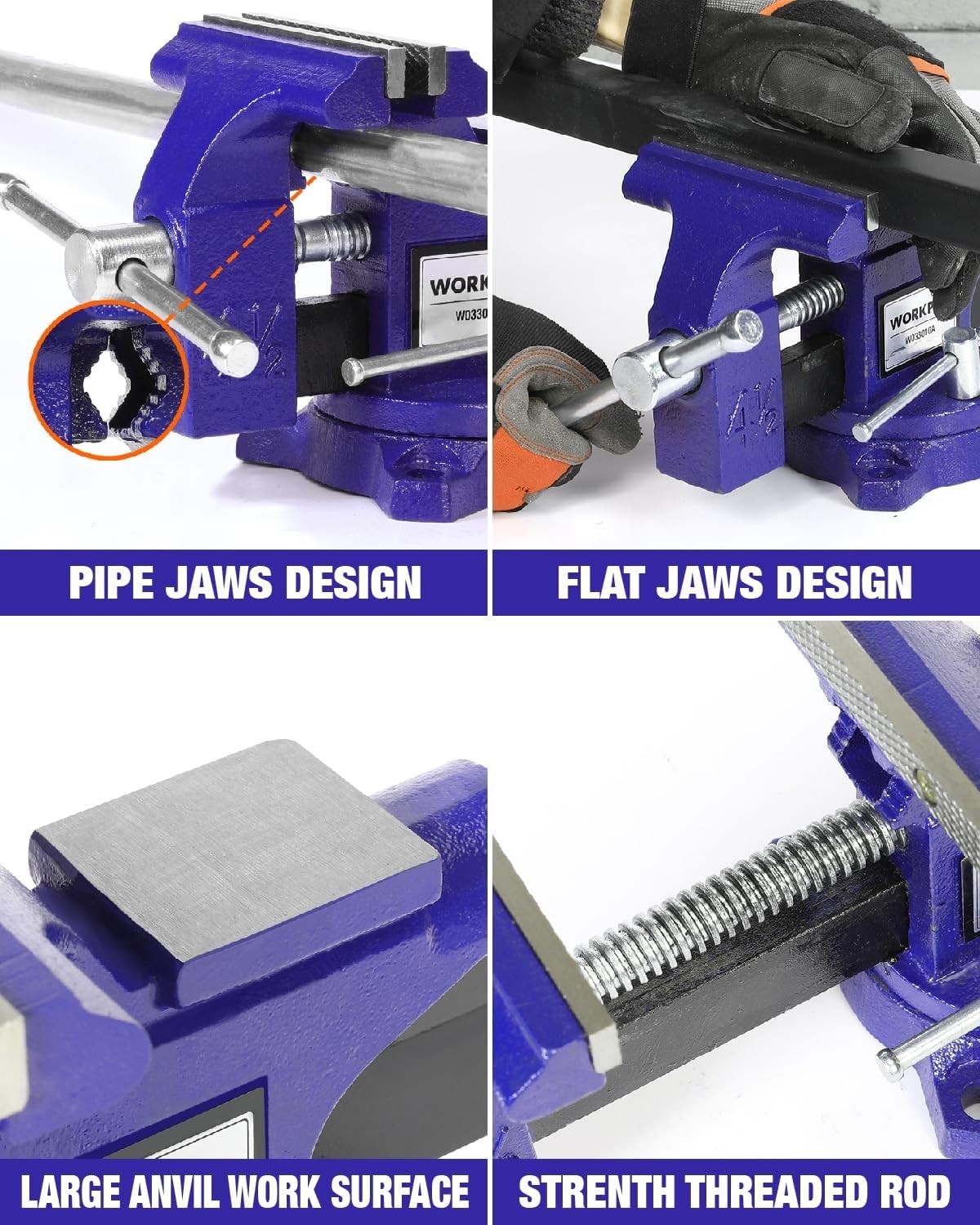 Versatile 4-1/2″ Home Vise with Large Anvil & Easy Installation for DIY Projects
