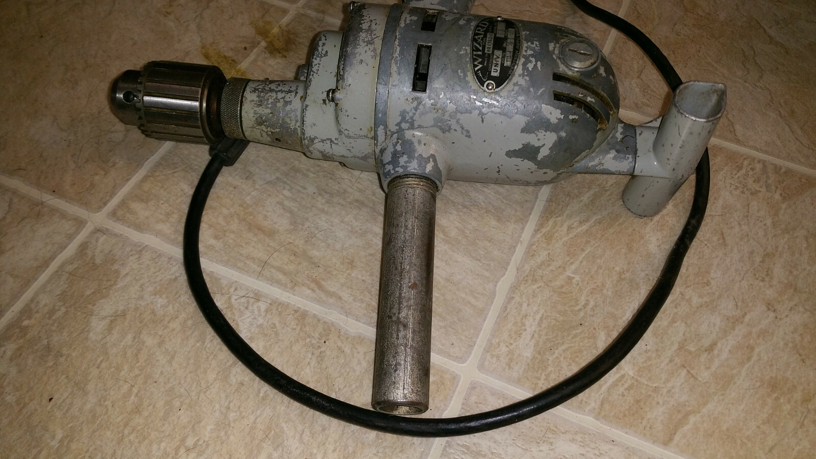 Wizard 2 Hand Electric Power Drill hr4562-j 115v 1/2 2a Western Auto Jacobs vtg