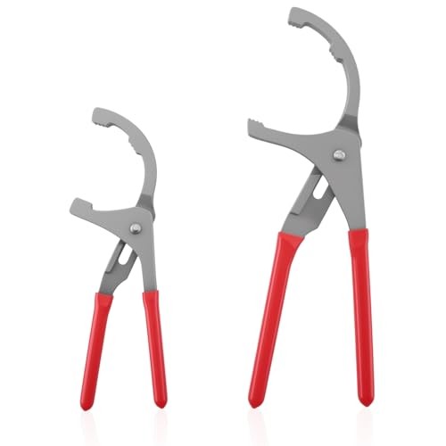 9″ & 12″ Oil Filter Pliers Wrench, Adjustable Oil Filter Pliers Set,Oil Red