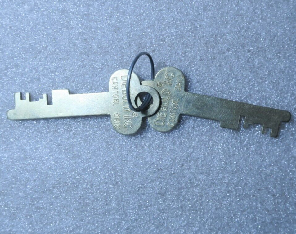Vintage DIEBOLD INC Flat Key Set #254 Canton Ohio Safety Box Key ✅