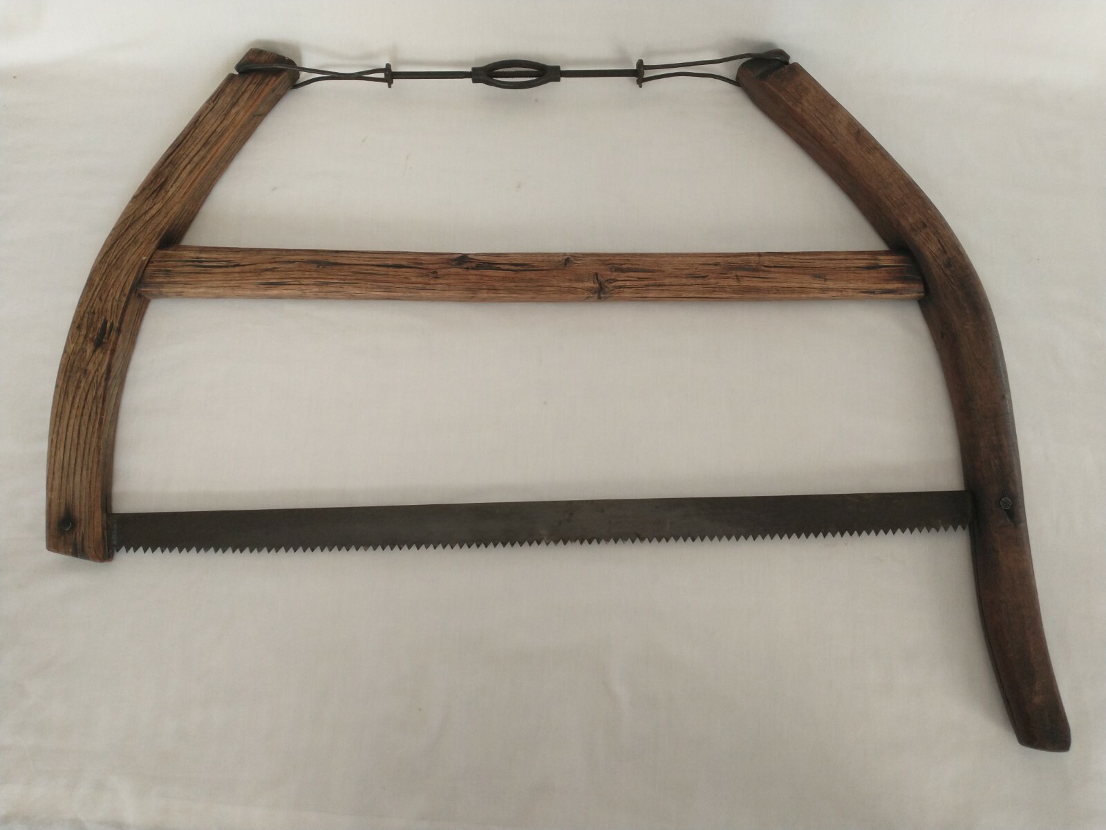 Vintage Antique Cross Cut Bow Hand Saw Logging Farm Primitive Rustic 31″ x 24″