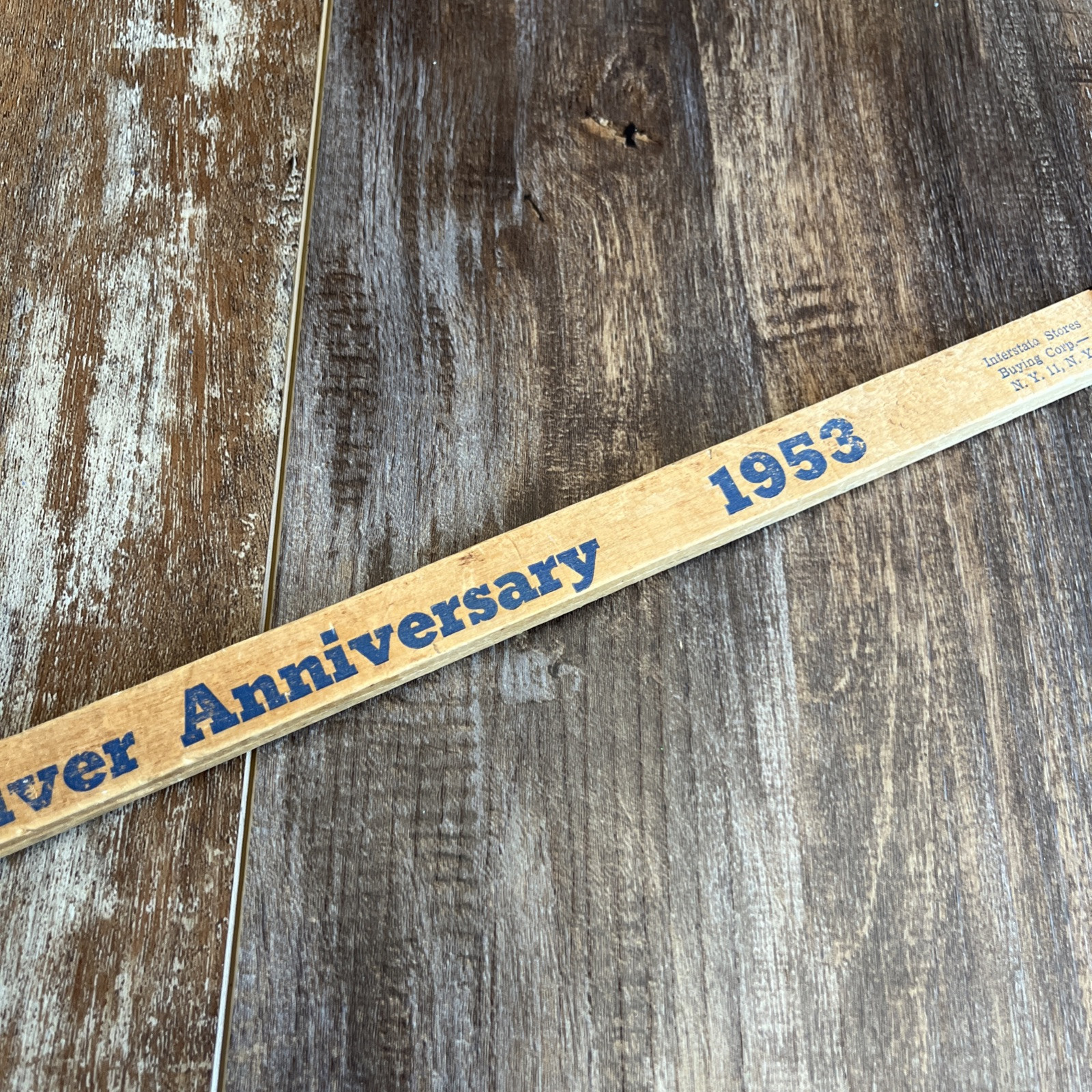 Sliding Yard Stick Wood Antique Advertising Business Promotion Stillmans 1953