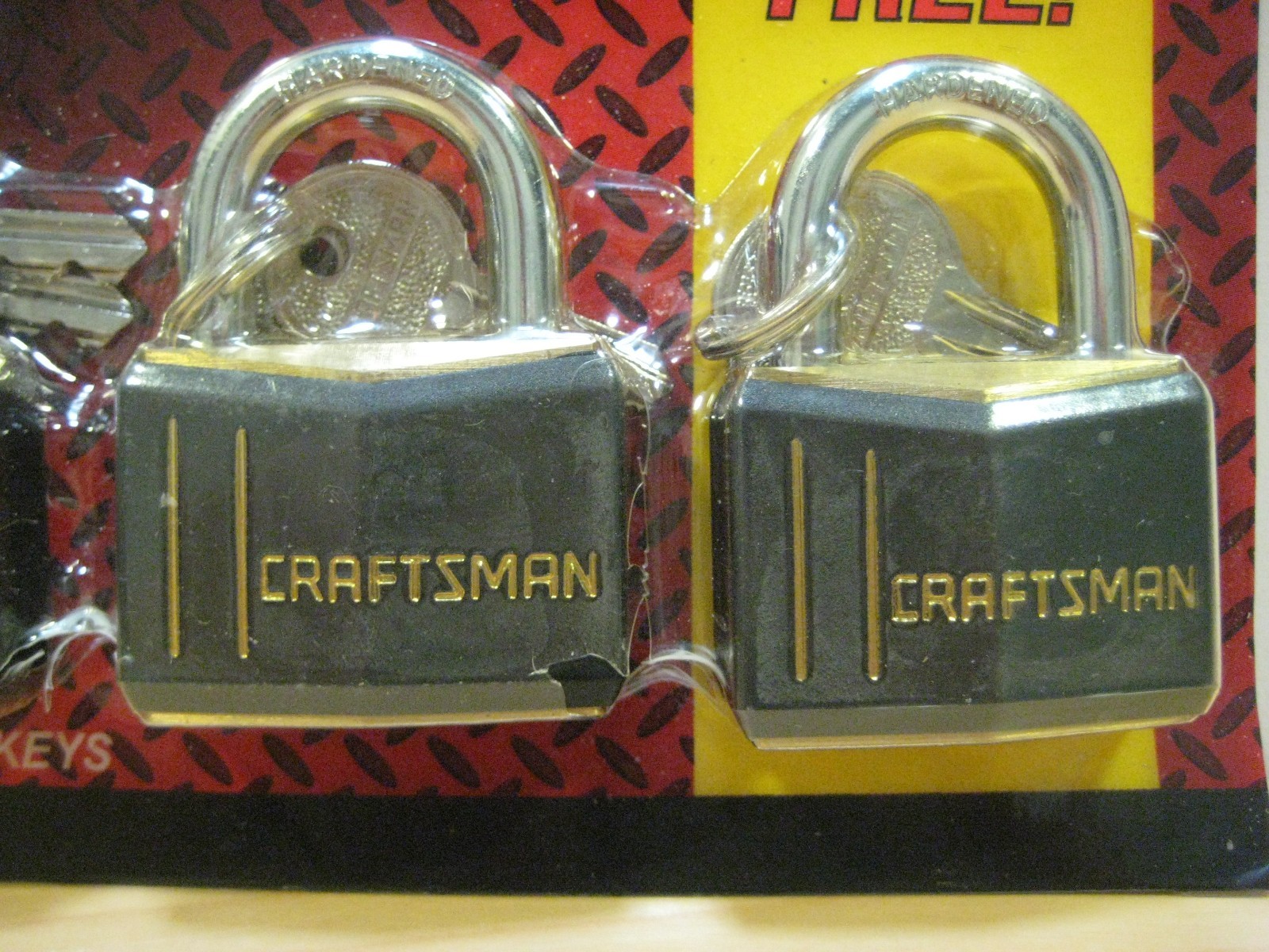 SEARS / CRAFTSMAN Weather Resistant Brass Padlock Set 3 Locks + 6 Keys 9-58328