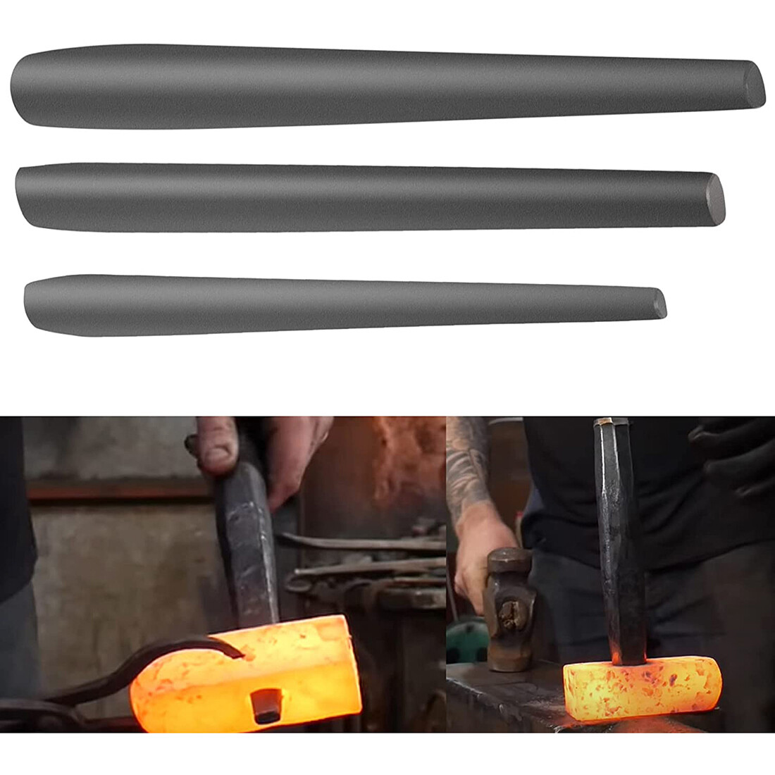 Blacksmith Knifemakers Tomahawk, Large Hammer and Mouse ax Drift Tool Set 3Pcs