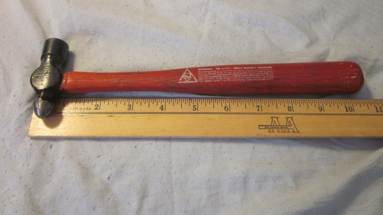 Vintage/New 4 oz PLUMB 11-494 / 0369 USA Ball Pein Hammer Permabond Handle