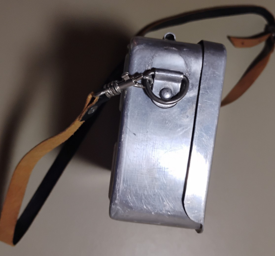 Natural Aluminum Steampunk Style Storage Box with Leather Strap Made in India